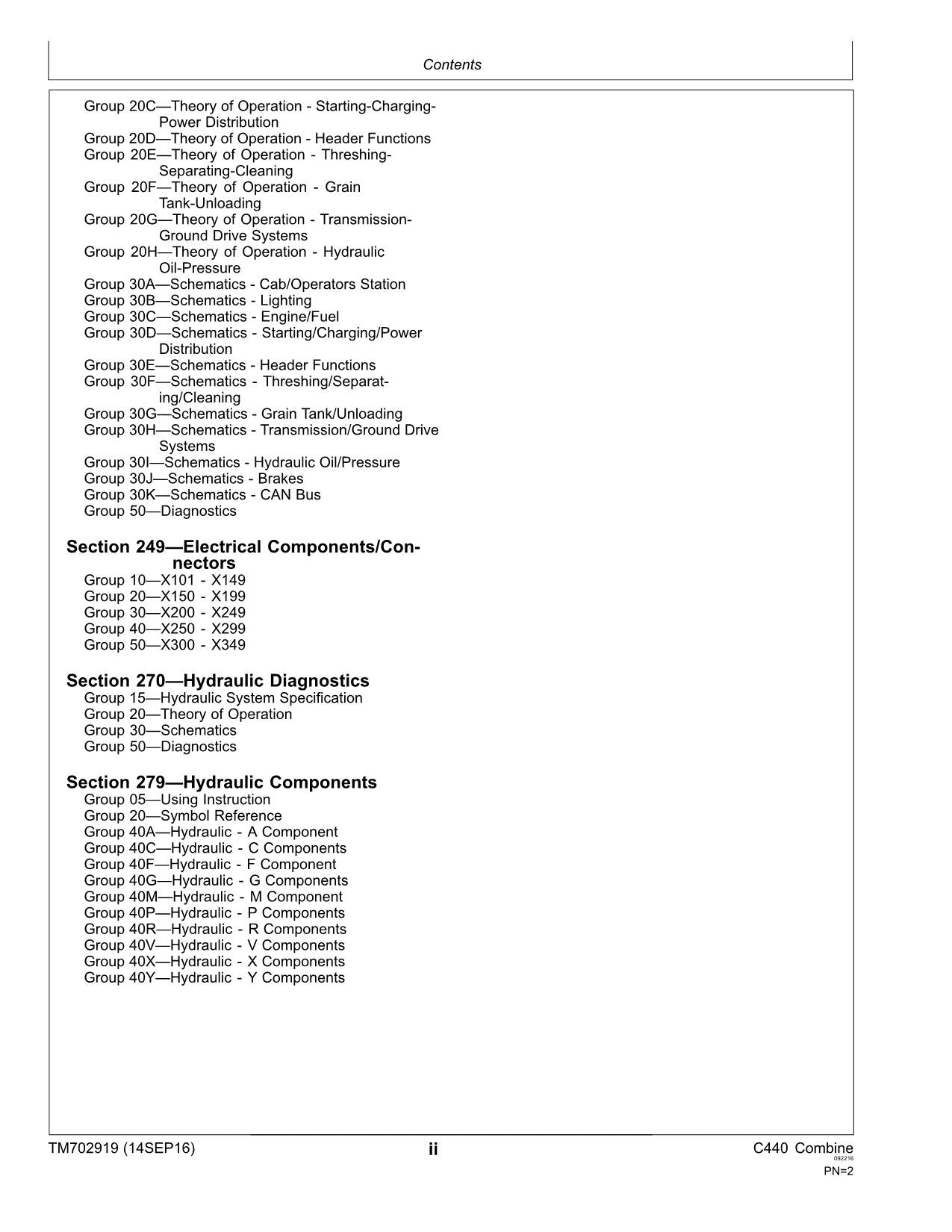 JOHN DEERE C440 COMBINE SERVICE MANUAL #1