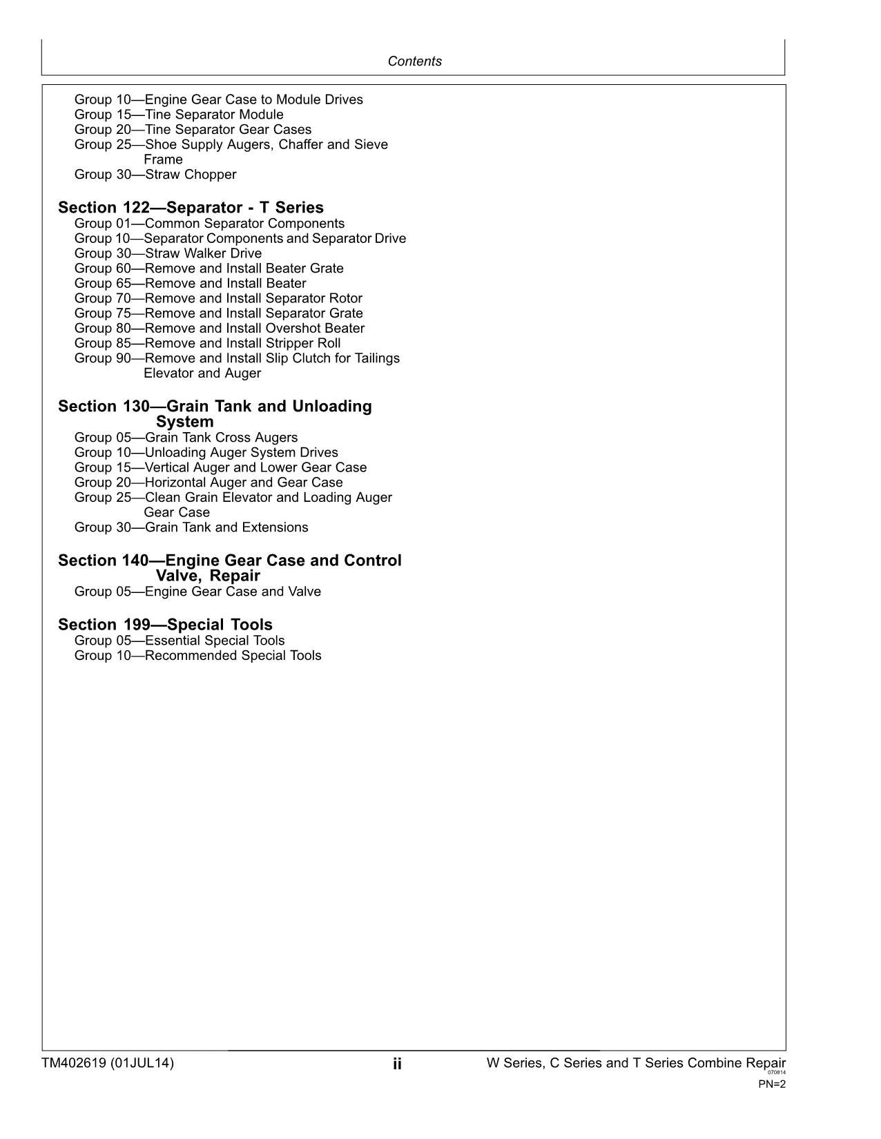 JOHN DEERE W550 W650 W660 T550 T560 T660 T670 MÄHDRESCHER REPARATUR-SERVICEHANDBUCH