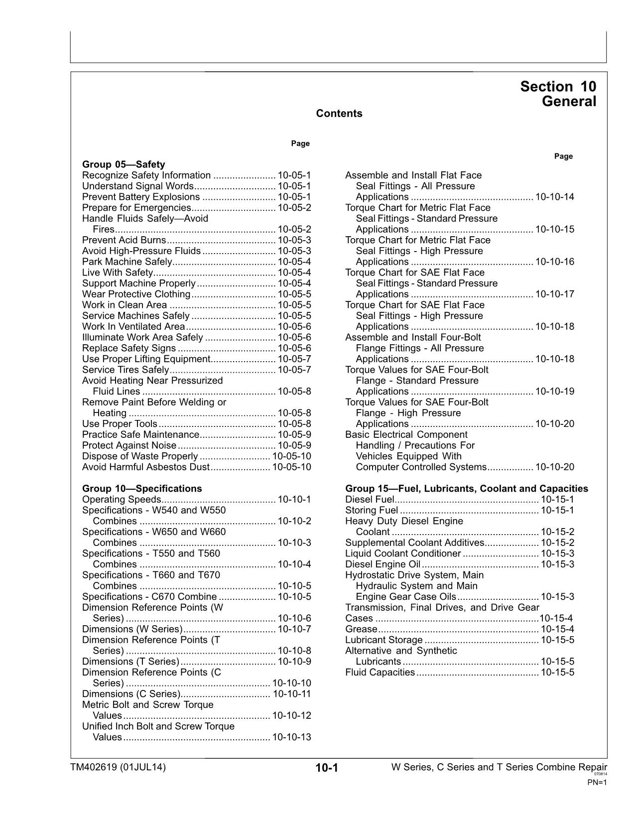 JOHN DEERE W550 W650 W660 T550 T560 T660 T670 MÄHDRESCHER REPARATUR-SERVICEHANDBUCH