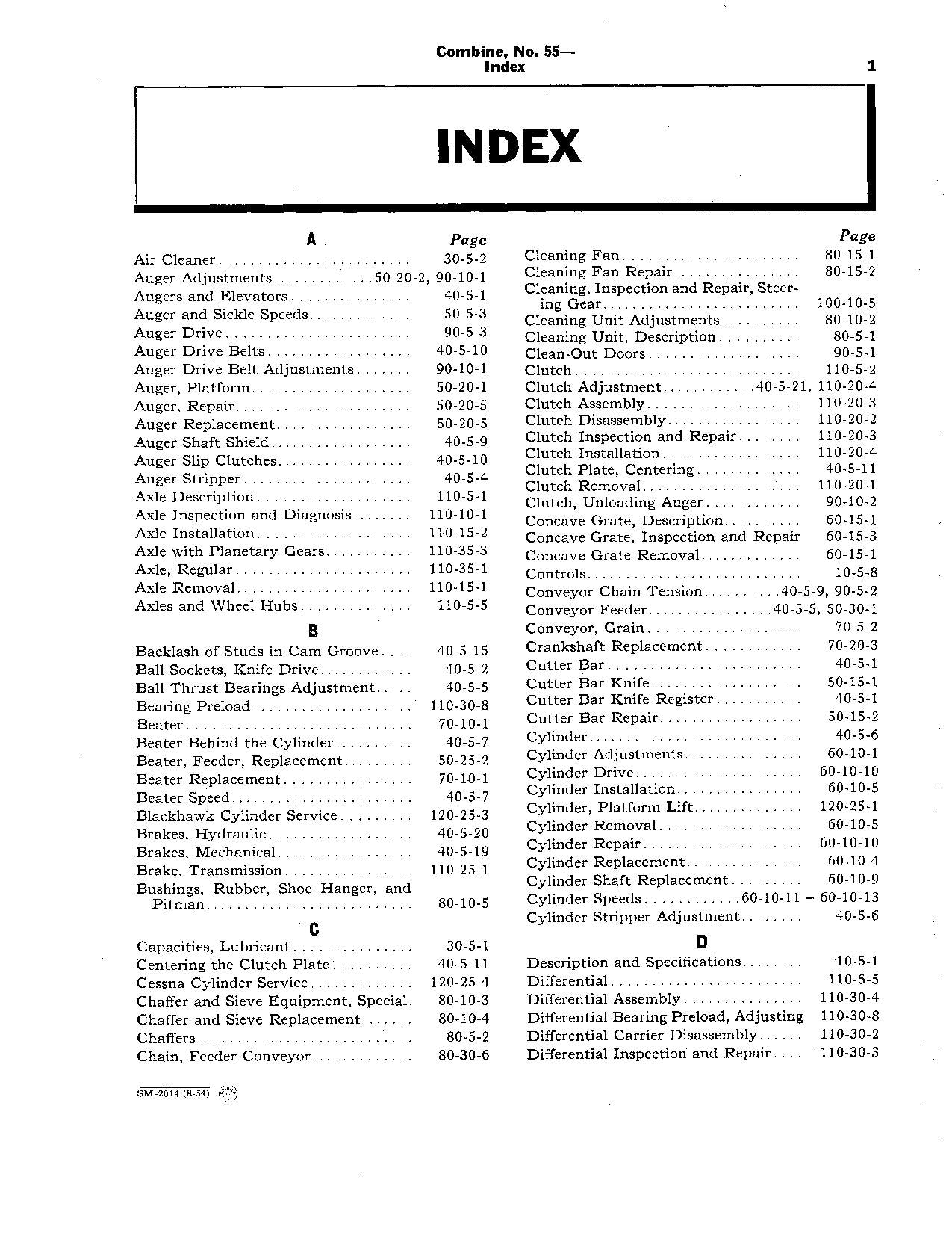 JOHN DEERE 55R COMBINE SERVICE MANUAL