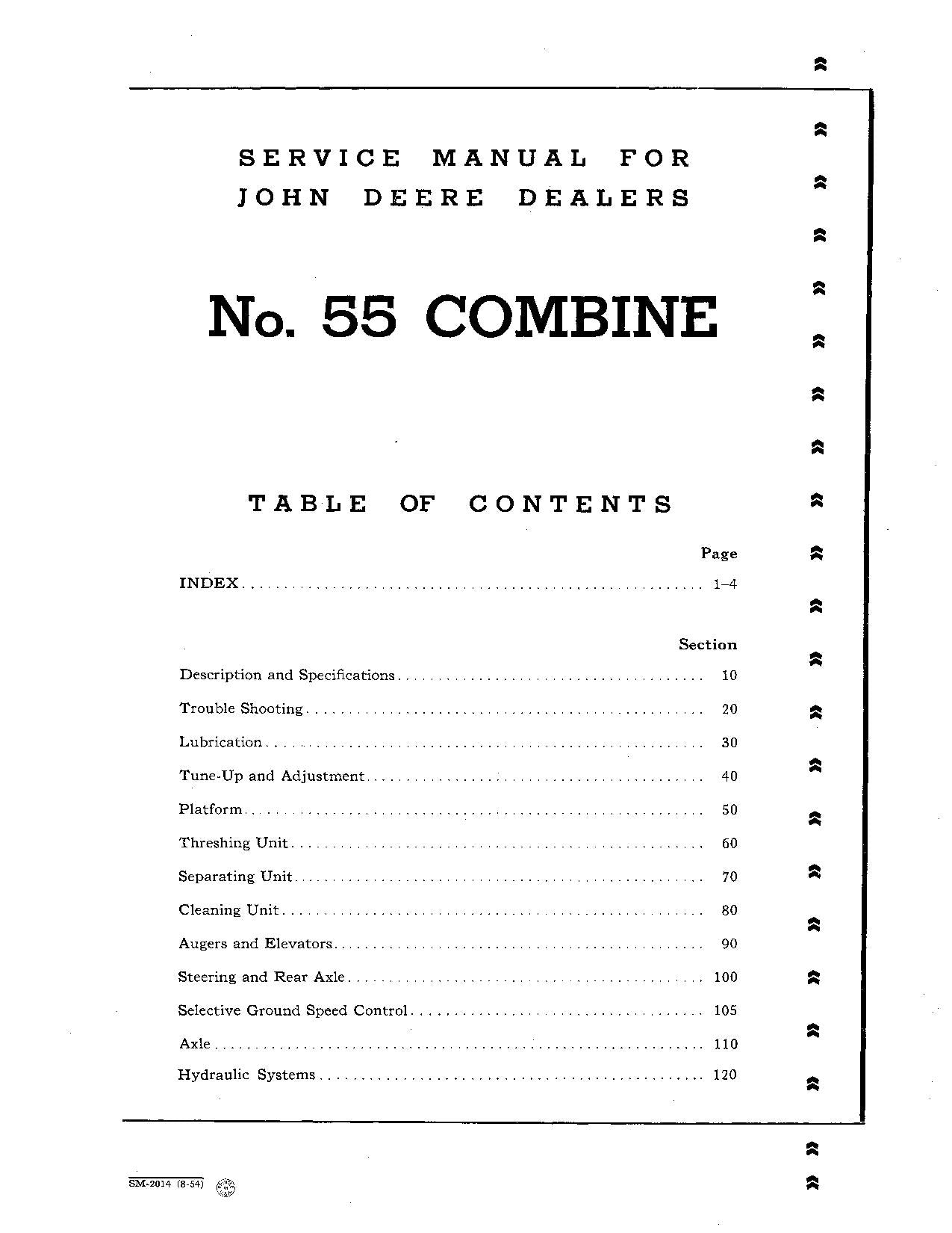 JOHN DEERE 55R COMBINE SERVICE MANUAL