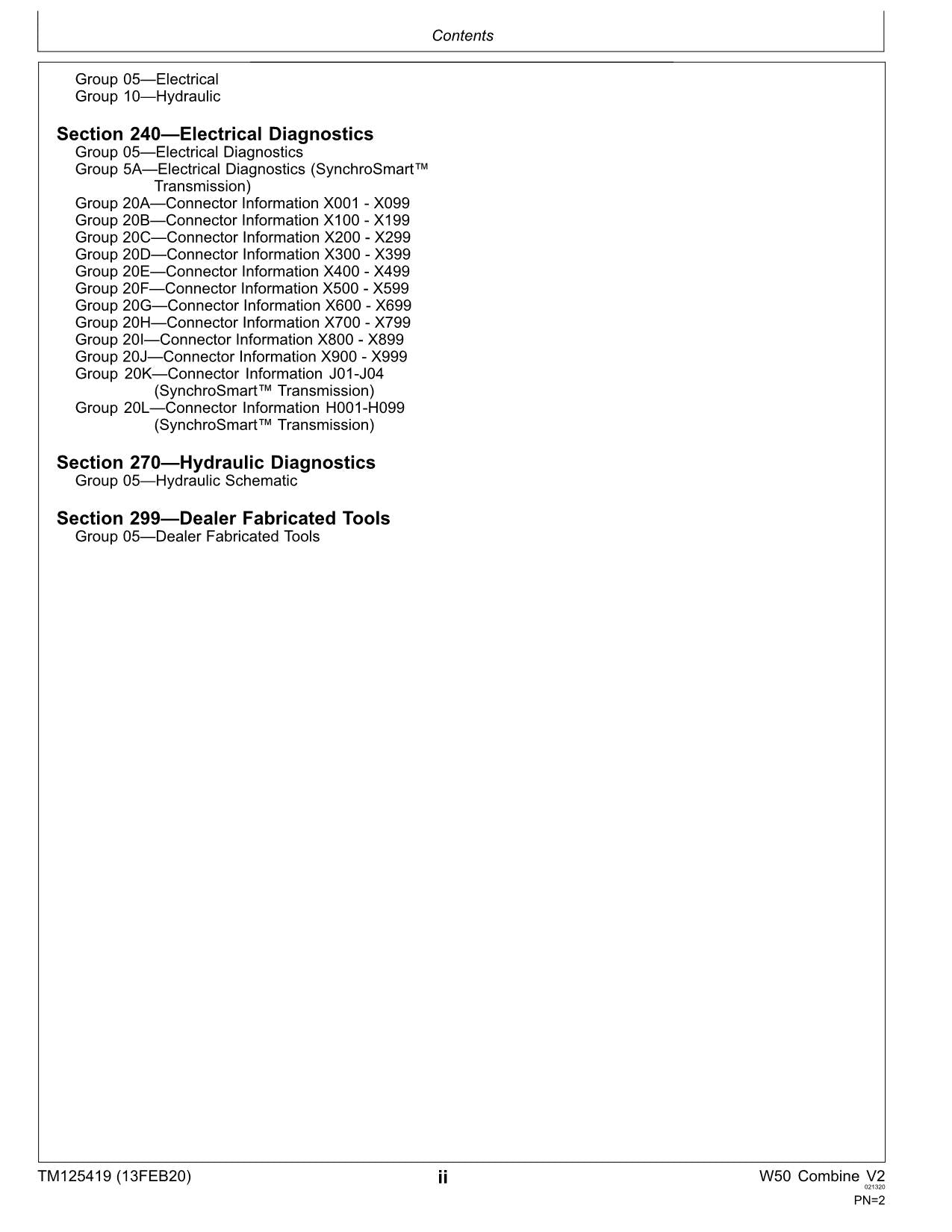 JOHN DEERE W50 V2 MÄHDRESCHER SERVICEHANDBUCH