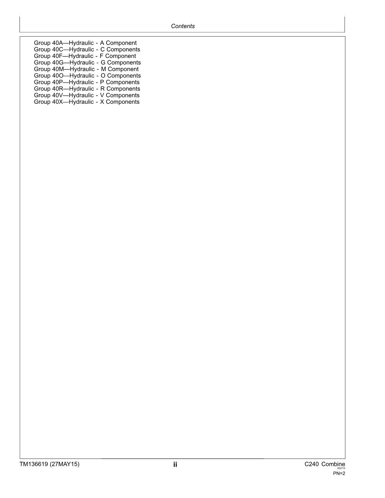 JOHN DEERE C240 4LZ-13 COMBINE SERVICE MANUAL