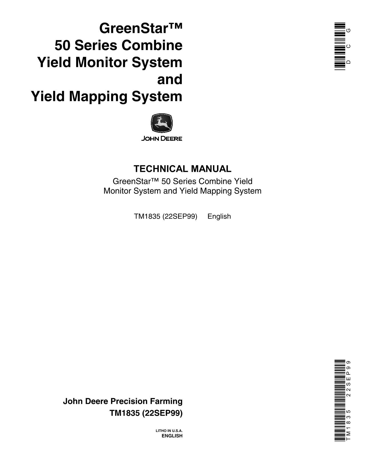 JOHN DEERE AMS GREENSTAR 9550 9450 9650 9650 STS 9750 STSCOMBINE SERVICEHANDBUCH