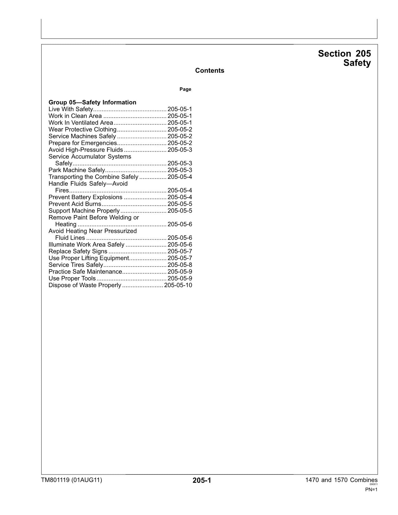 JOHN DEERE 1470 1570 COMBINE SERVICE MANUAL