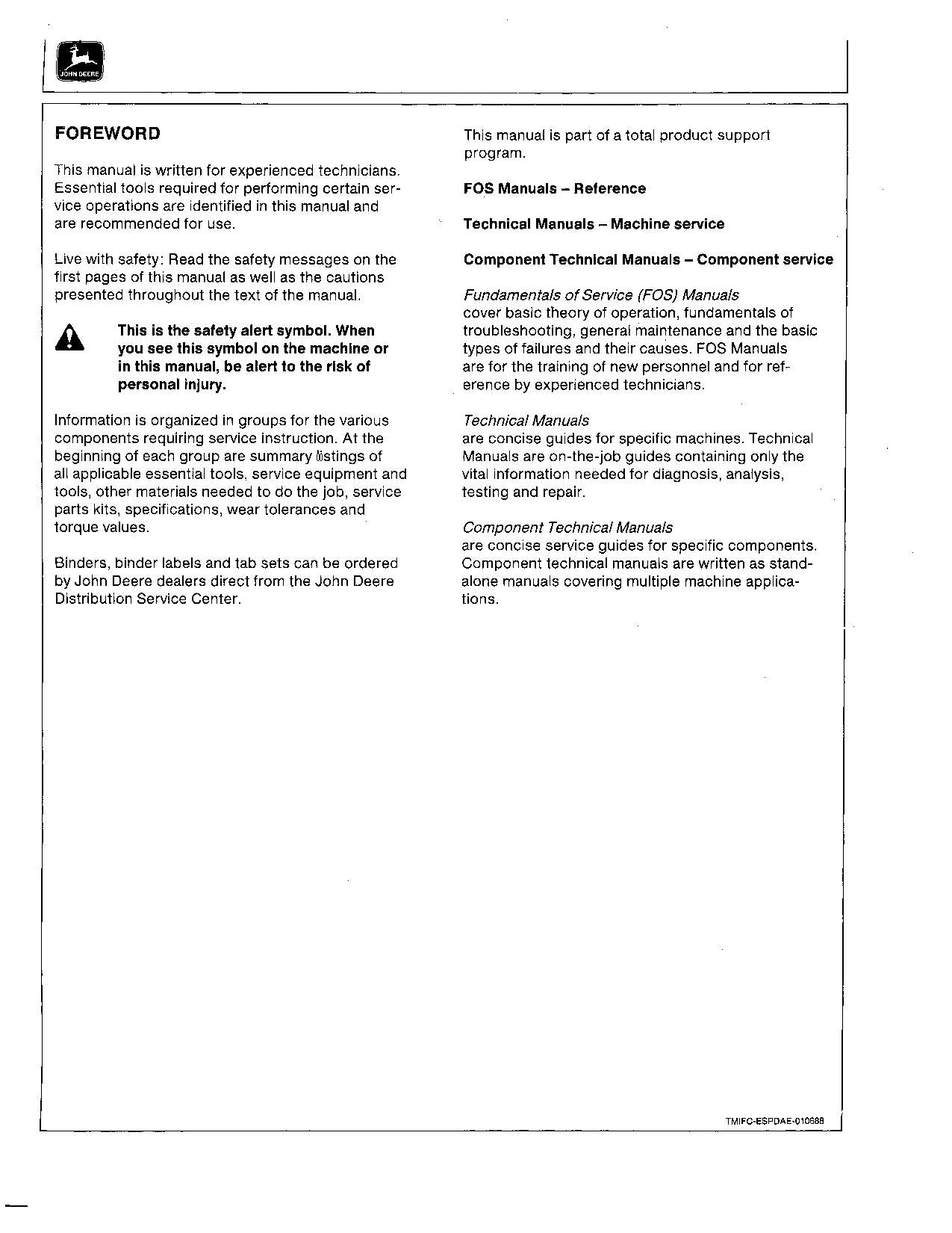 JOHN DEERE 4435 COMBINE SERVICE MANUAL