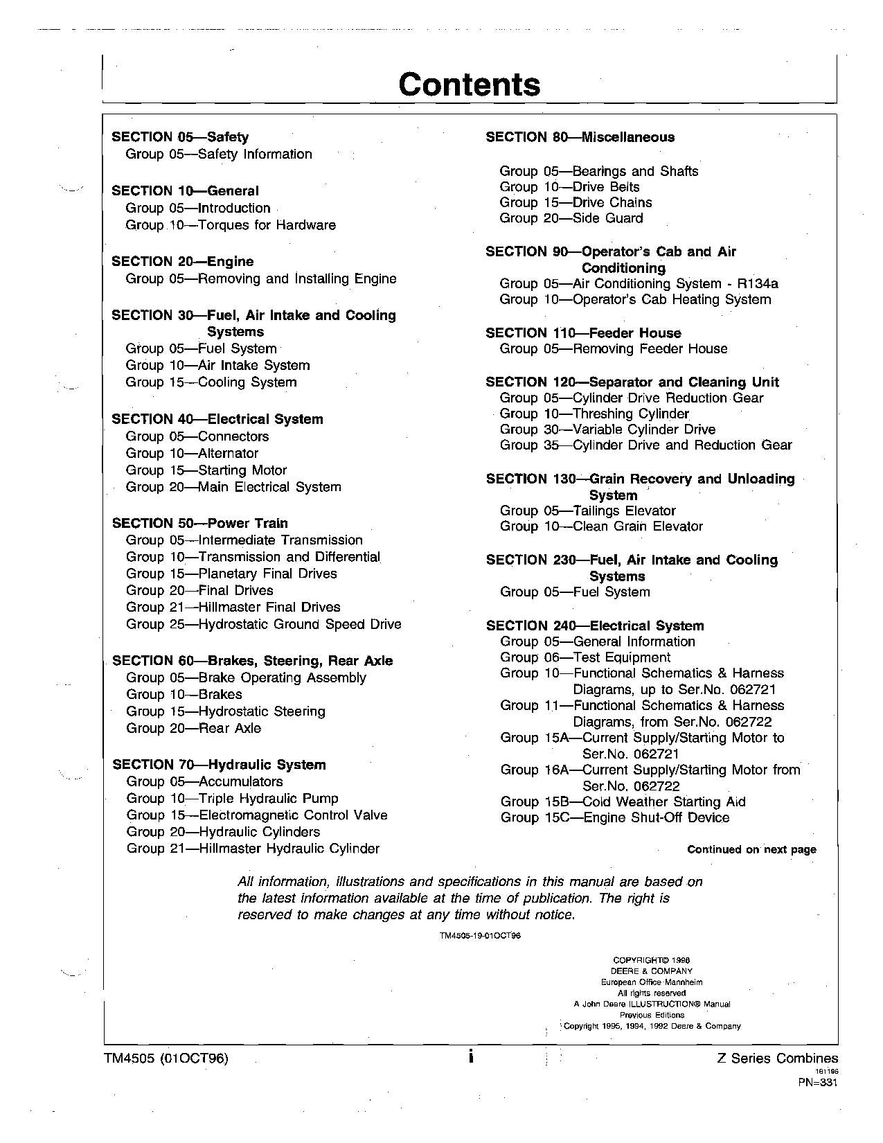 JOHN DEERE 2054 2056 2058 2064 2066 MÄHDRESCHER SERVICEHANDBUCH