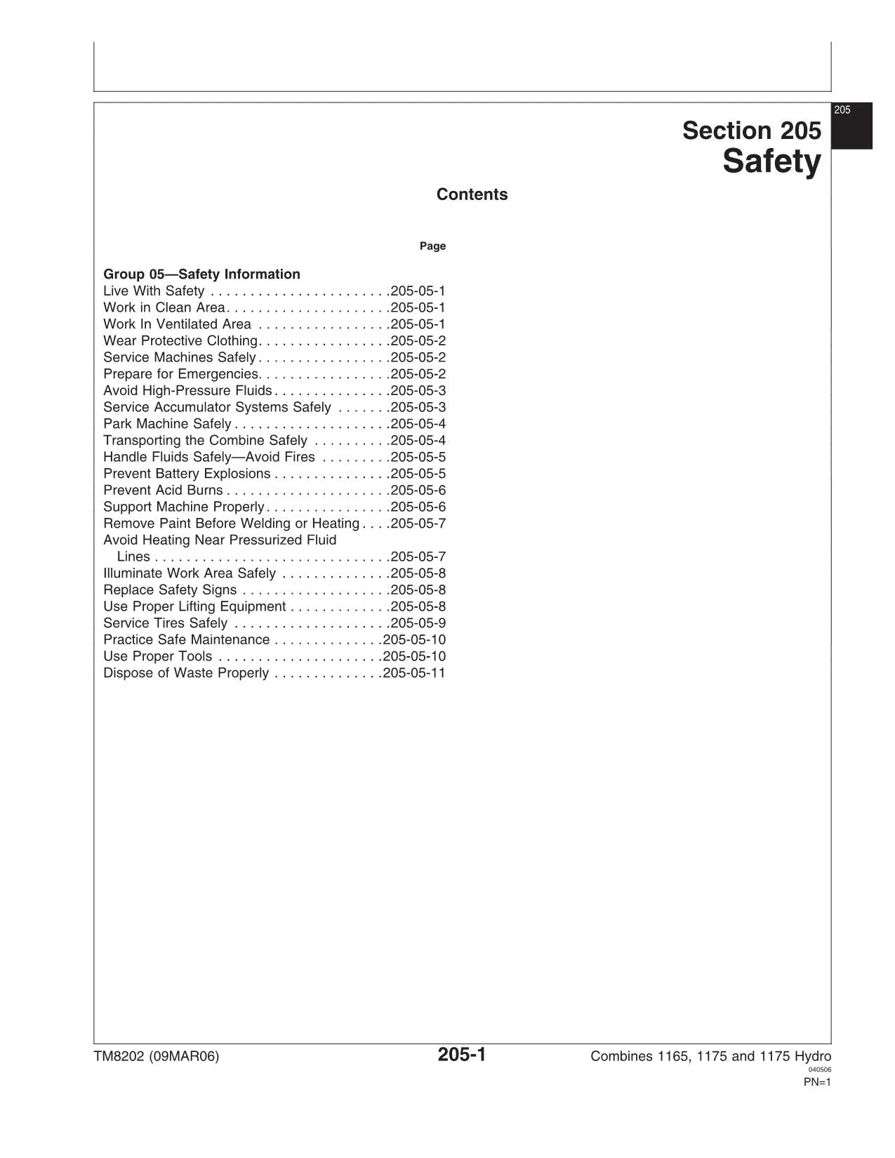 JOHN DEERE 1175 MÄHDRESCHER SERVICEHANDBUCH