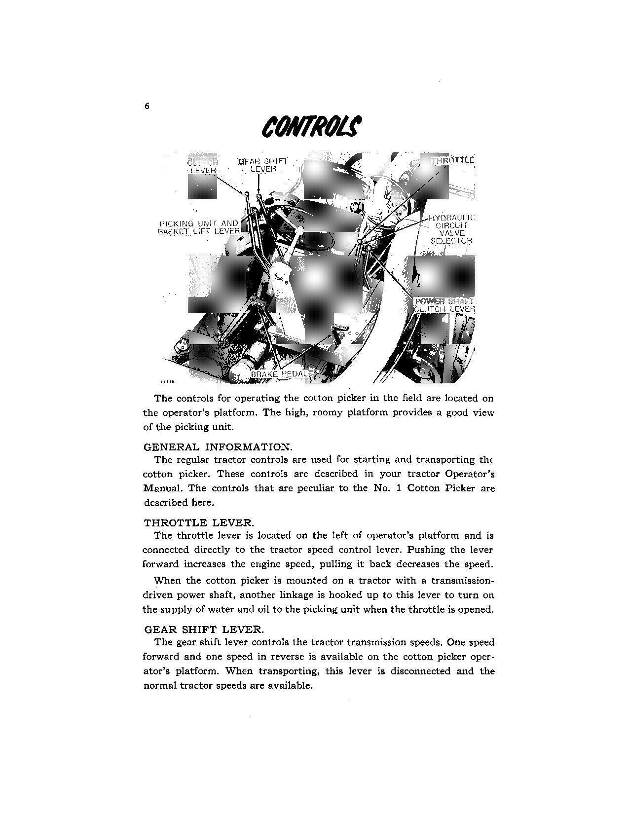 JOHN DEERE 1 COTTON PICKER OPERATORS MANUAL #1