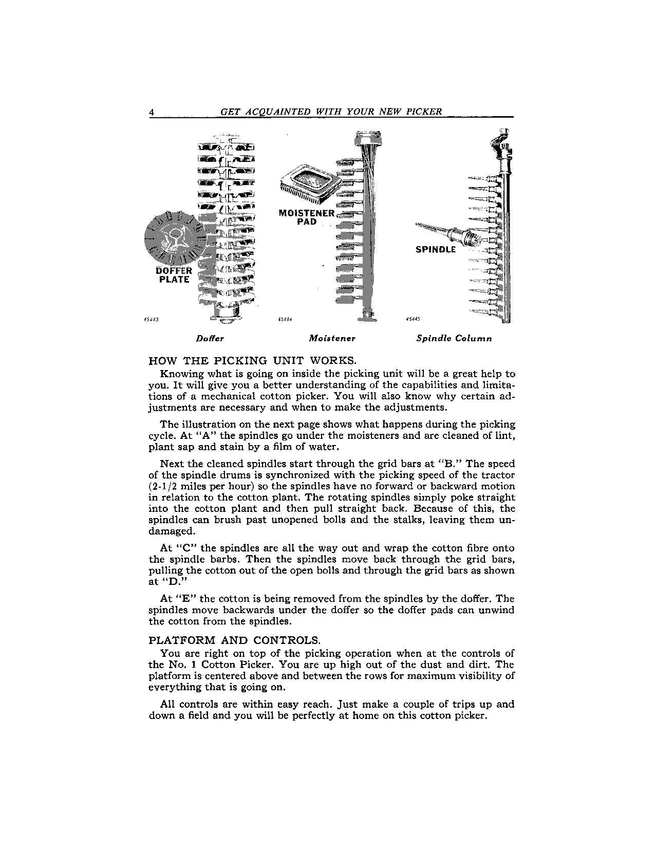 JOHN DEERE 1 COTTON PICKER OPERATORS MANUAL #1