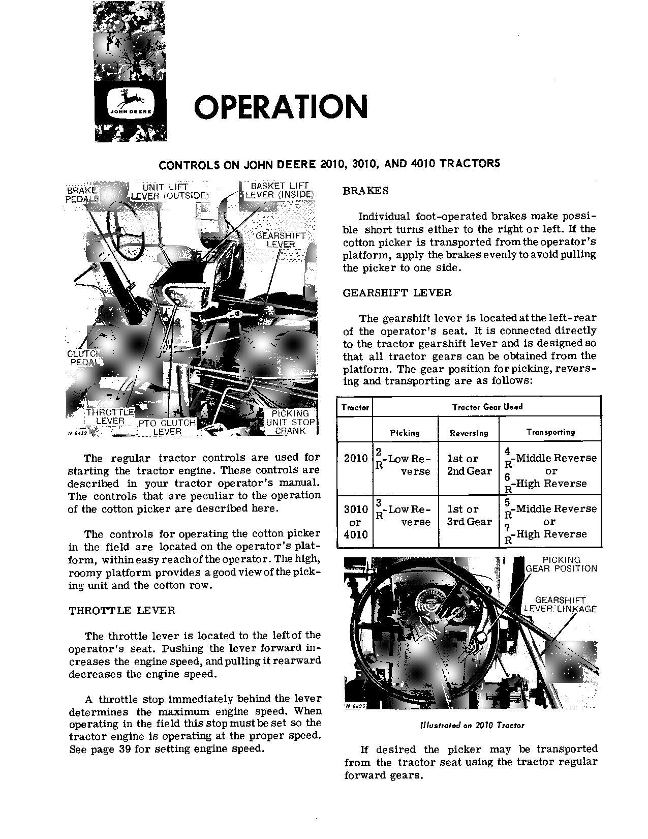 JOHN DEERE 12 BAUMWOLLPFÜNDER-BEDIENUNGSHANDBUCH Nr. 1