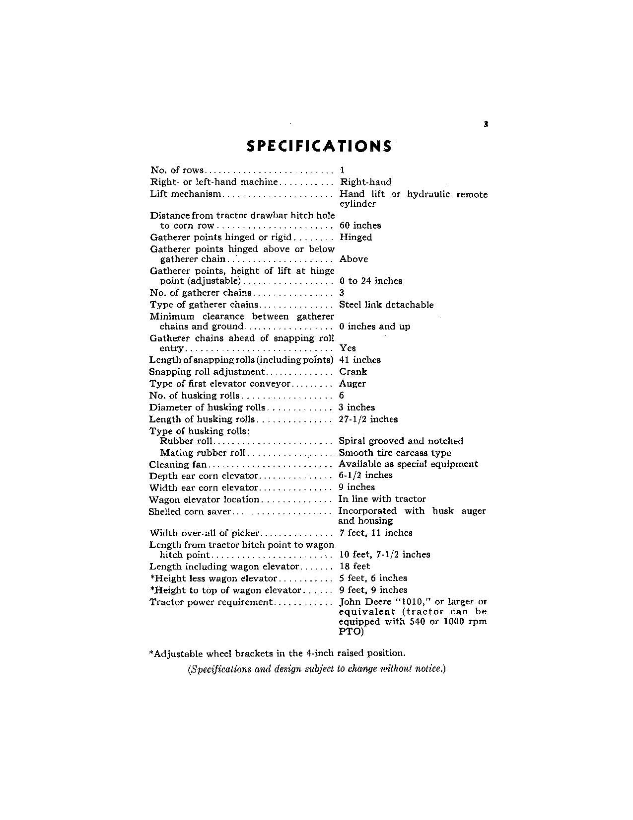 JOHN DEERE 18 COTTON PICKER OPERATORS MANUAL #1