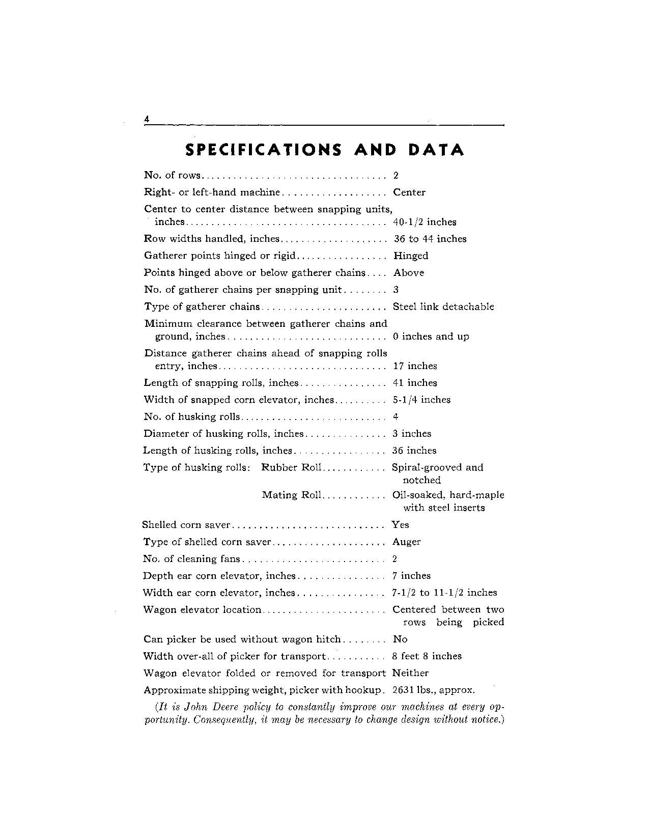 JOHN DEERE 226 COTTON PICKER OPERATORS MANUAL #1