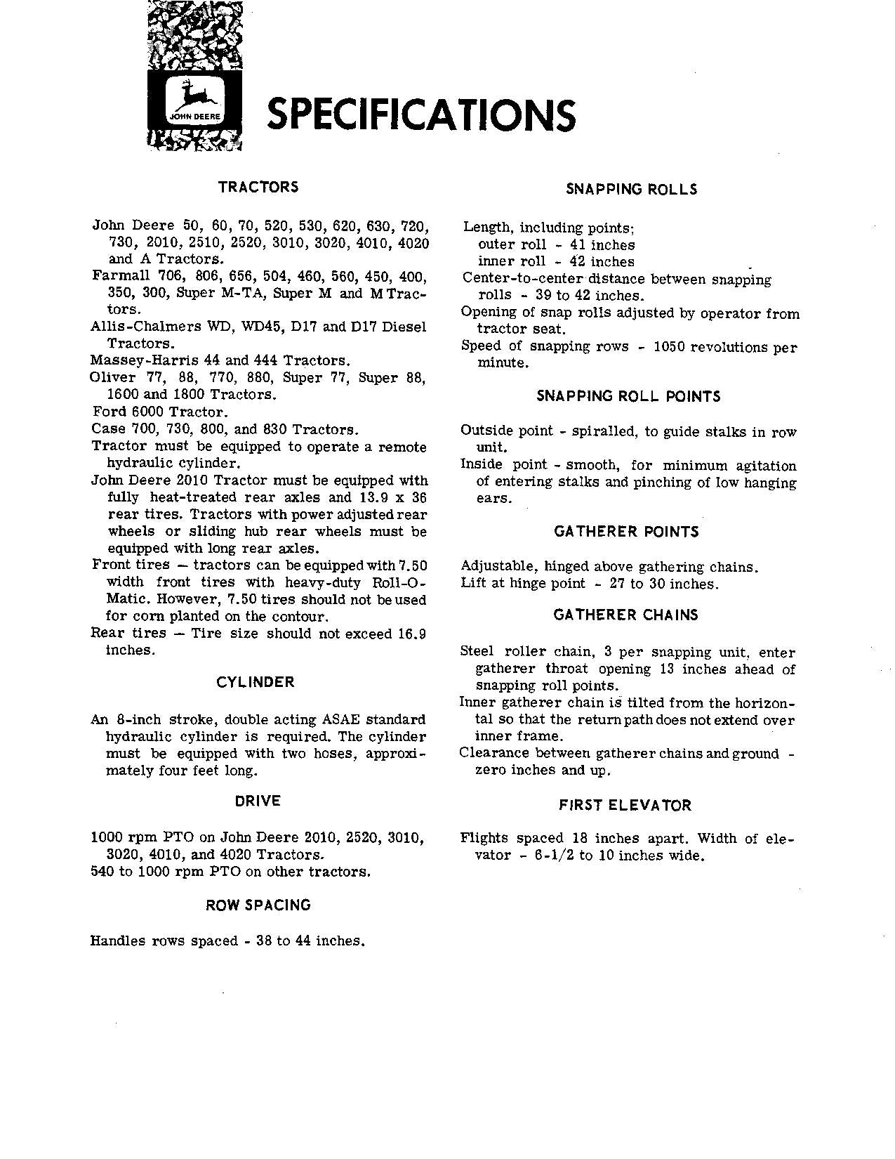 JOHN DEERE 237 COTTON PICKER OPERATORS MANUAL #1