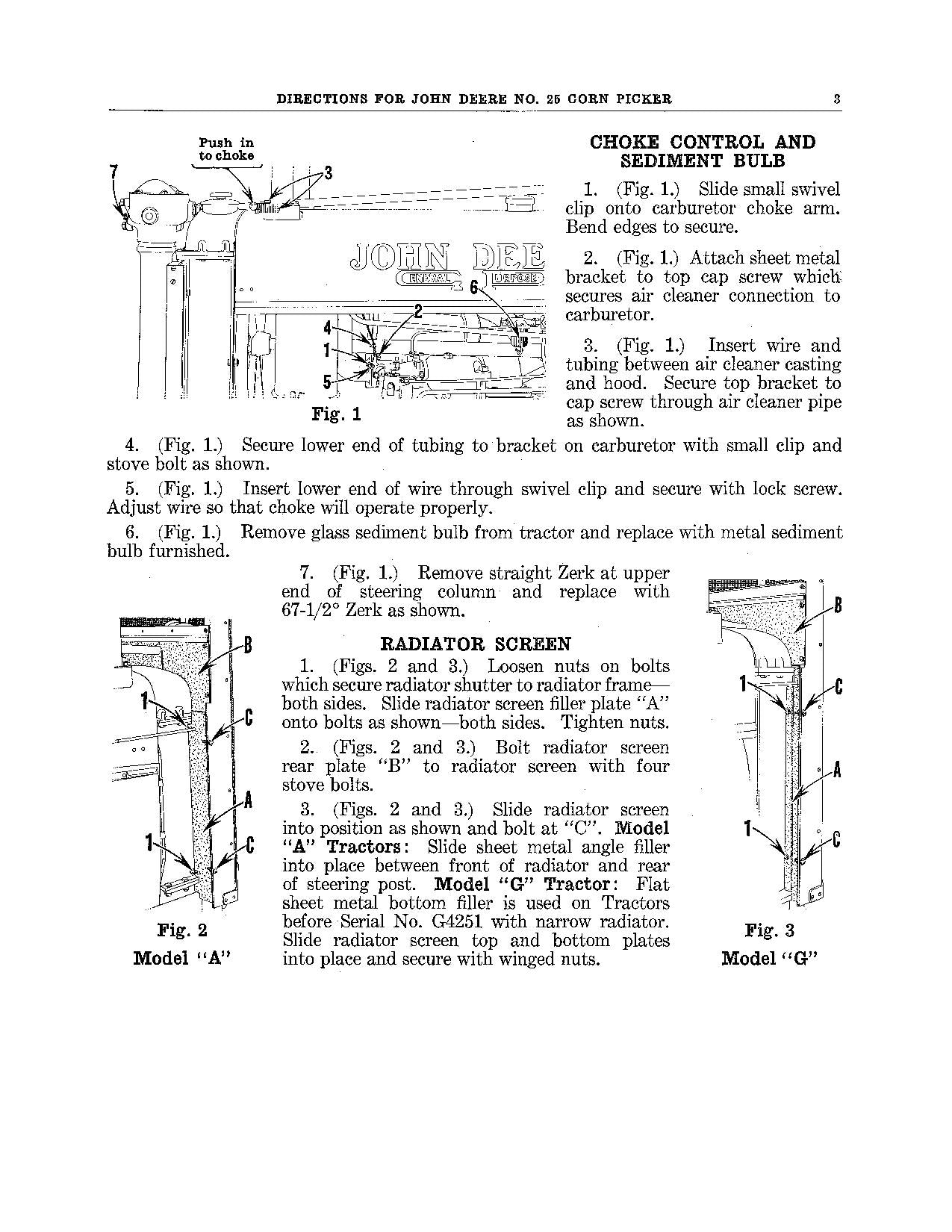 JOHN DEERE 25 COTTON PICKER OPERATORS MANUAL