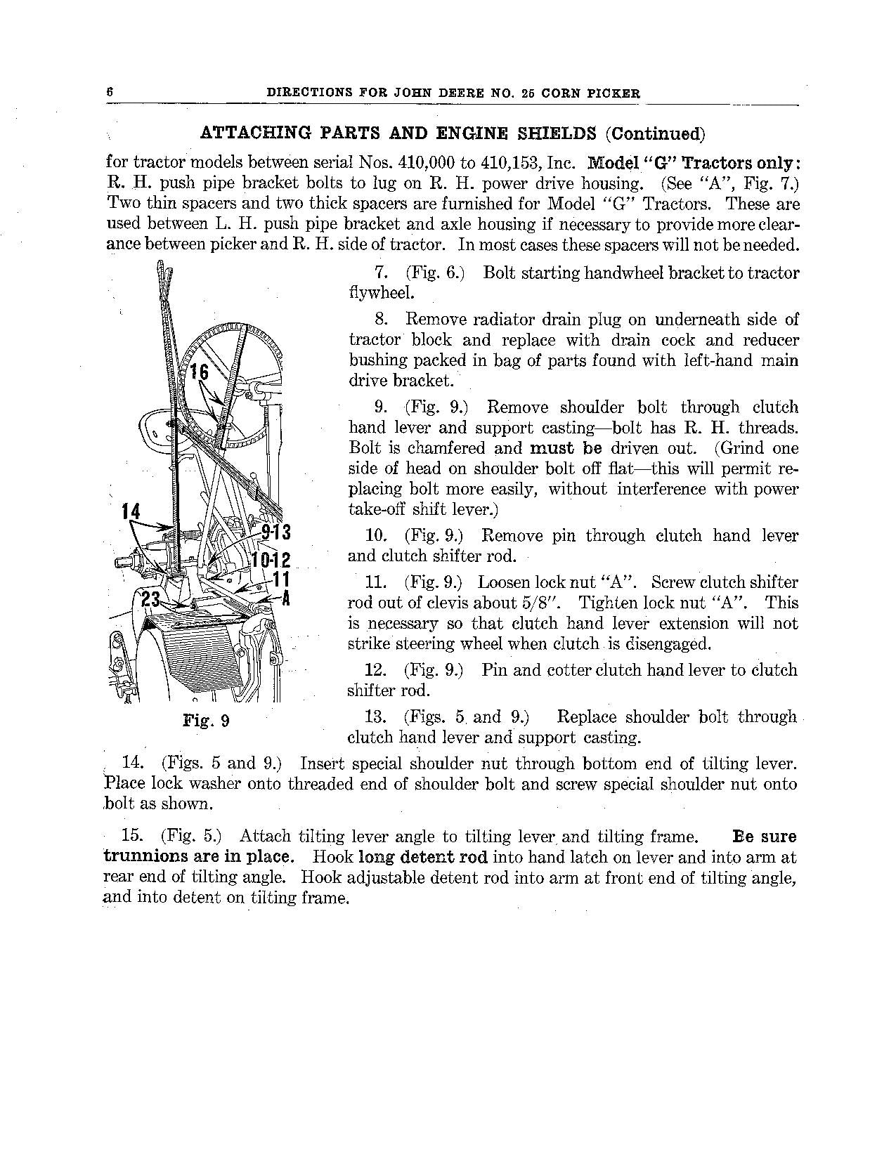 JOHN DEERE 25 COTTON PICKER OPERATORS MANUAL