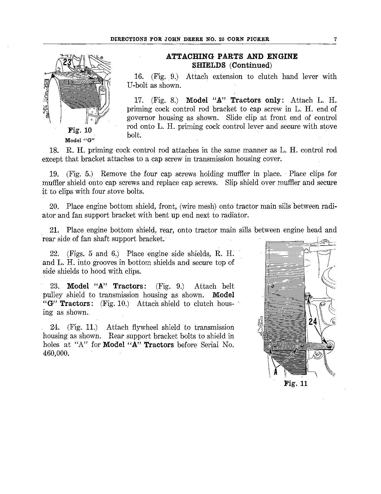 JOHN DEERE 25 COTTON PICKER OPERATORS MANUAL