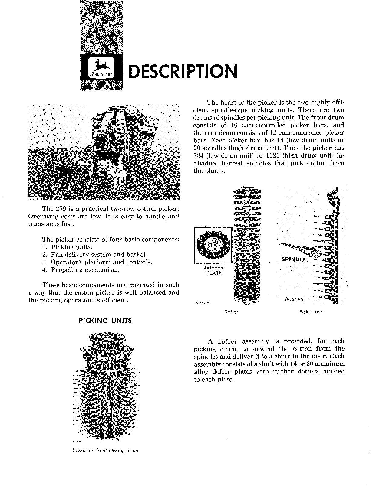 JOHN DEERE 299 COTTON PICKER OPERATORS MANUAL #2