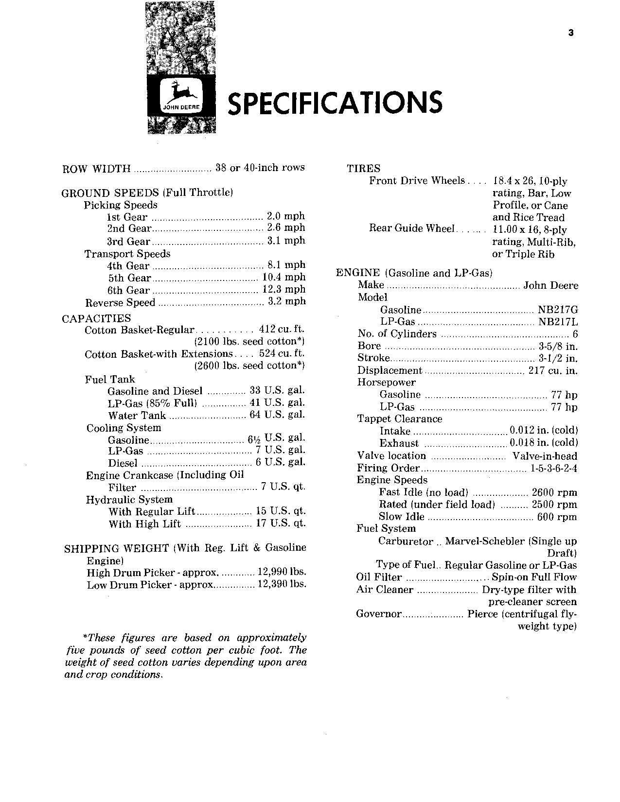 JOHN DEERE 299 COTTON PICKER OPERATORS MANUAL #2