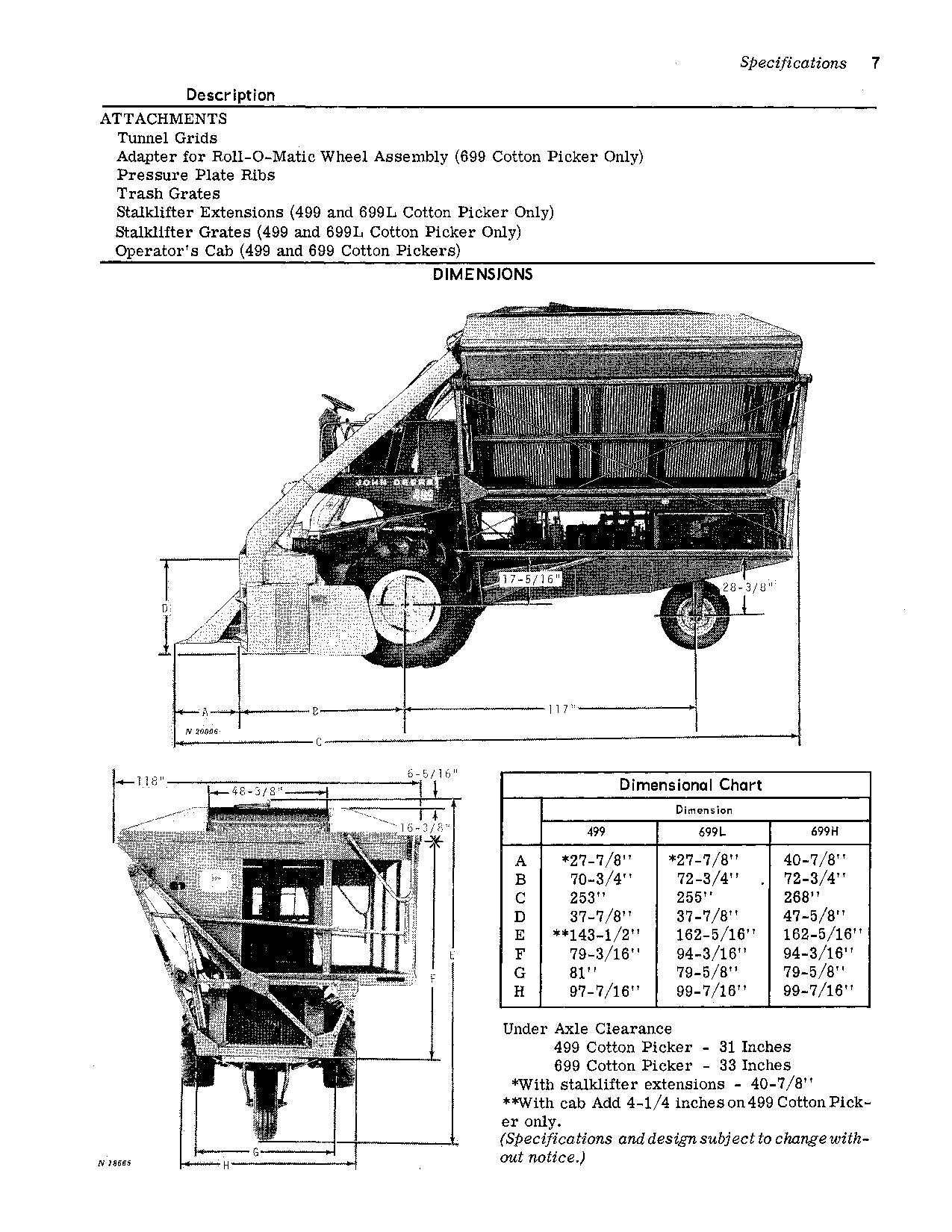 JOHN DEERE 499 COTTON PICKER OPERATORS MANUAL #1