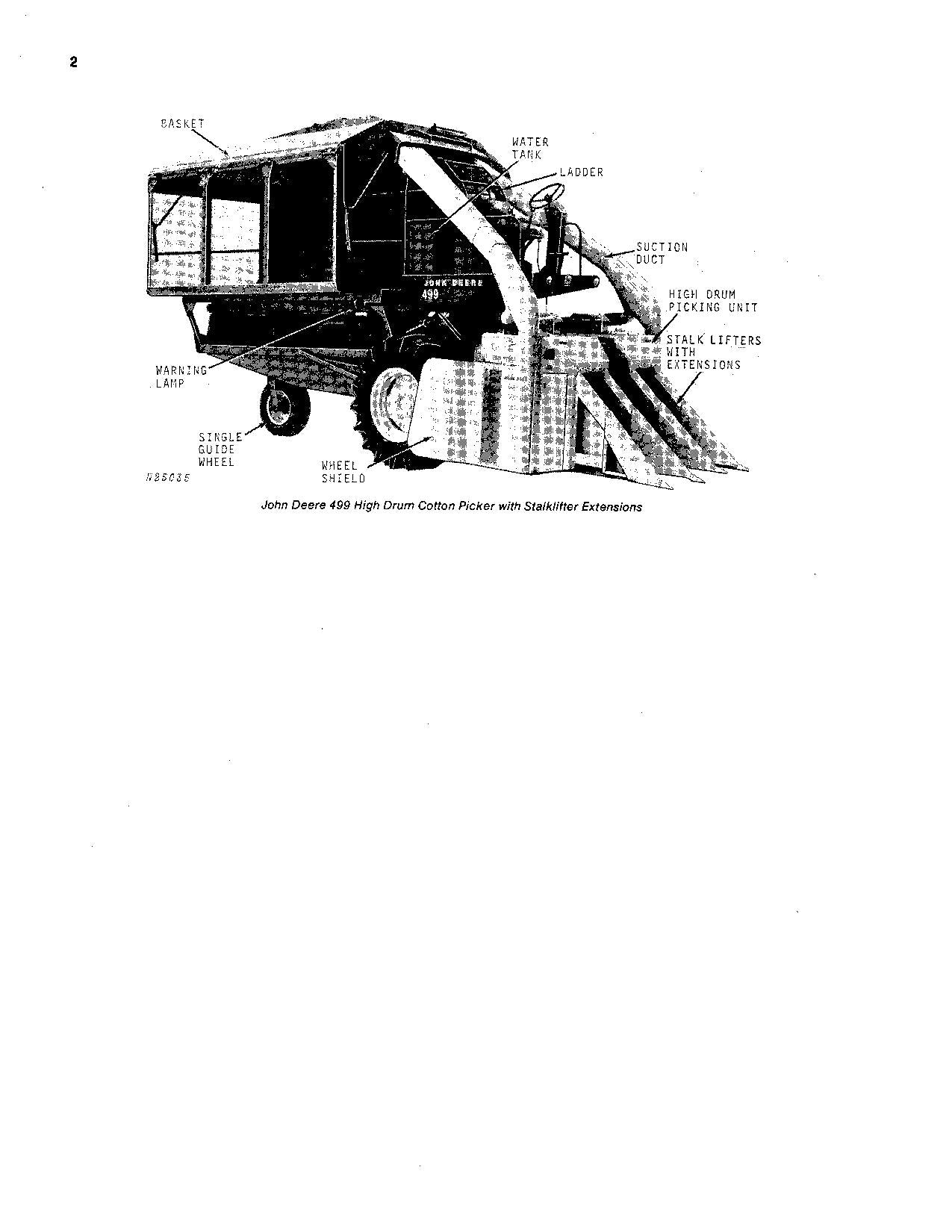 JOHN DEERE 499 BAUMWOLLPFLÜCKER - BEDIENUNGSANLEITUNG NR. 2