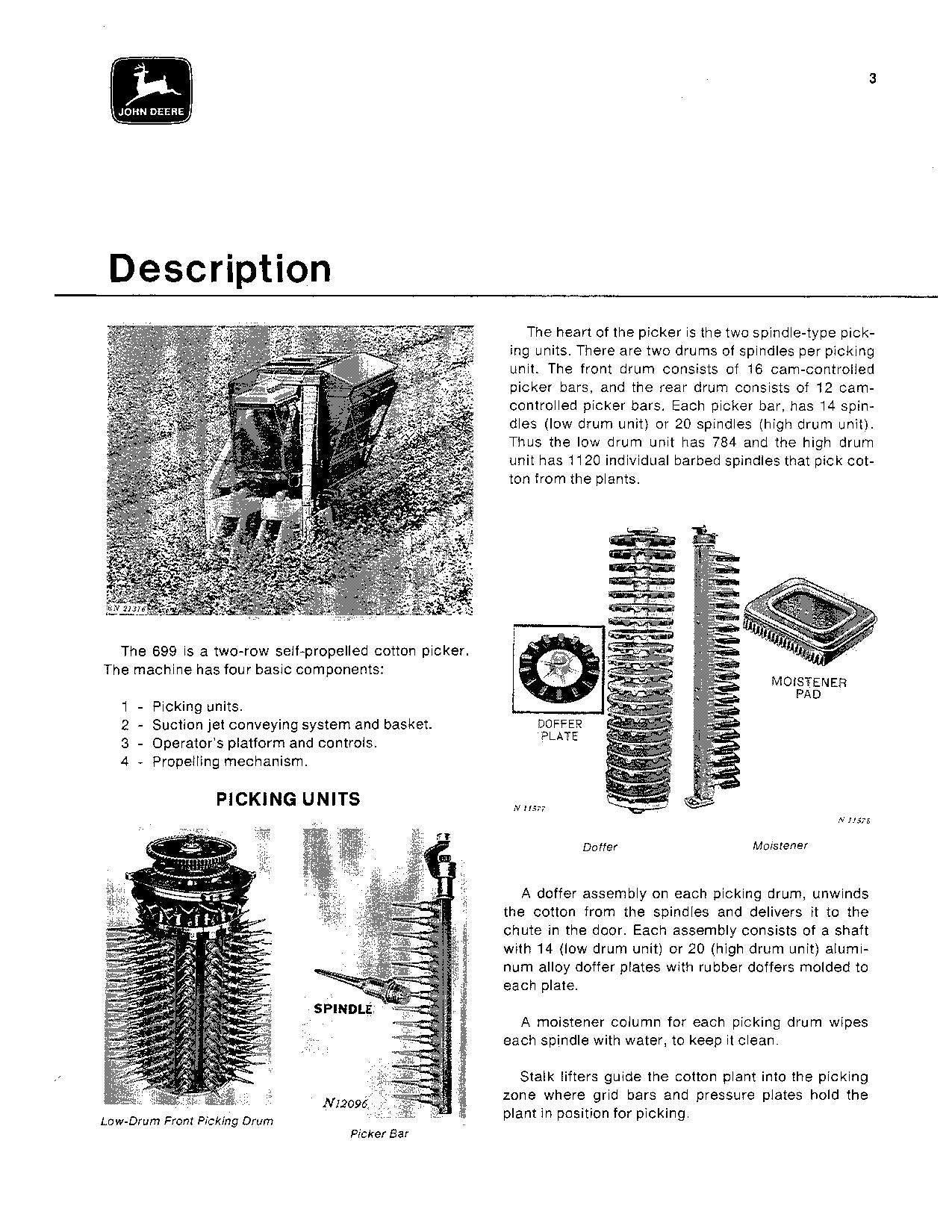 JOHN DEERE 699 COTTON PICKER OPERATORS MANUAL #2