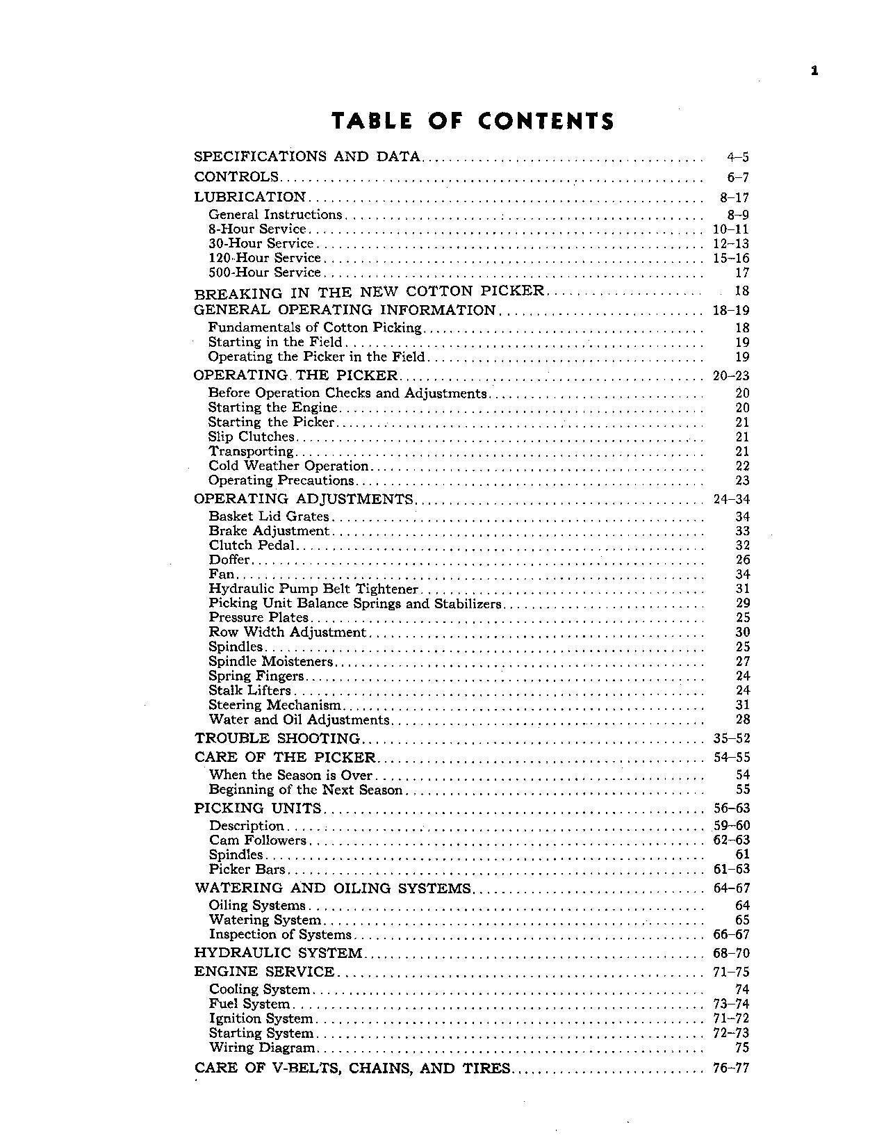 JOHN DEERE 8 COTTON PICKER OPERATORS MANUAL #1