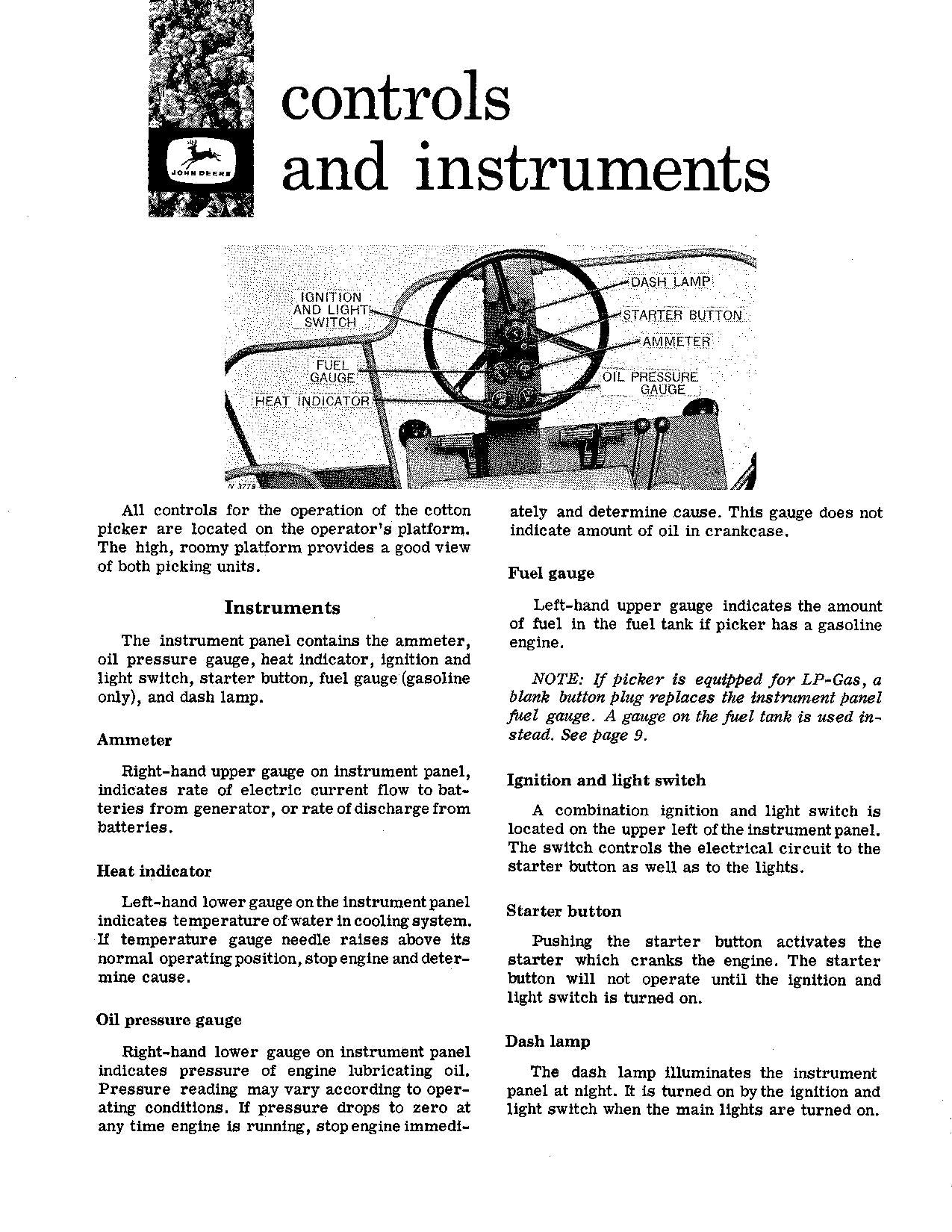 JOHN DEERE 99 COTTON PICKER OPERATORS MANUAL #2