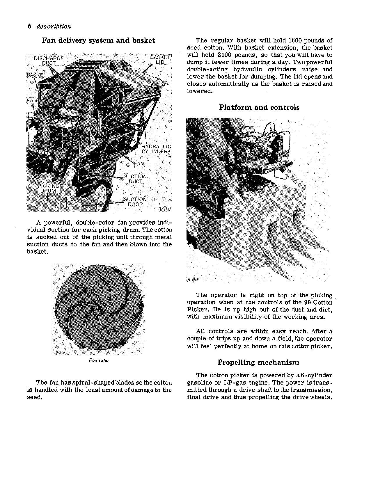 JOHN DEERE 99 COTTON PICKER OPERATORS MANUAL #2