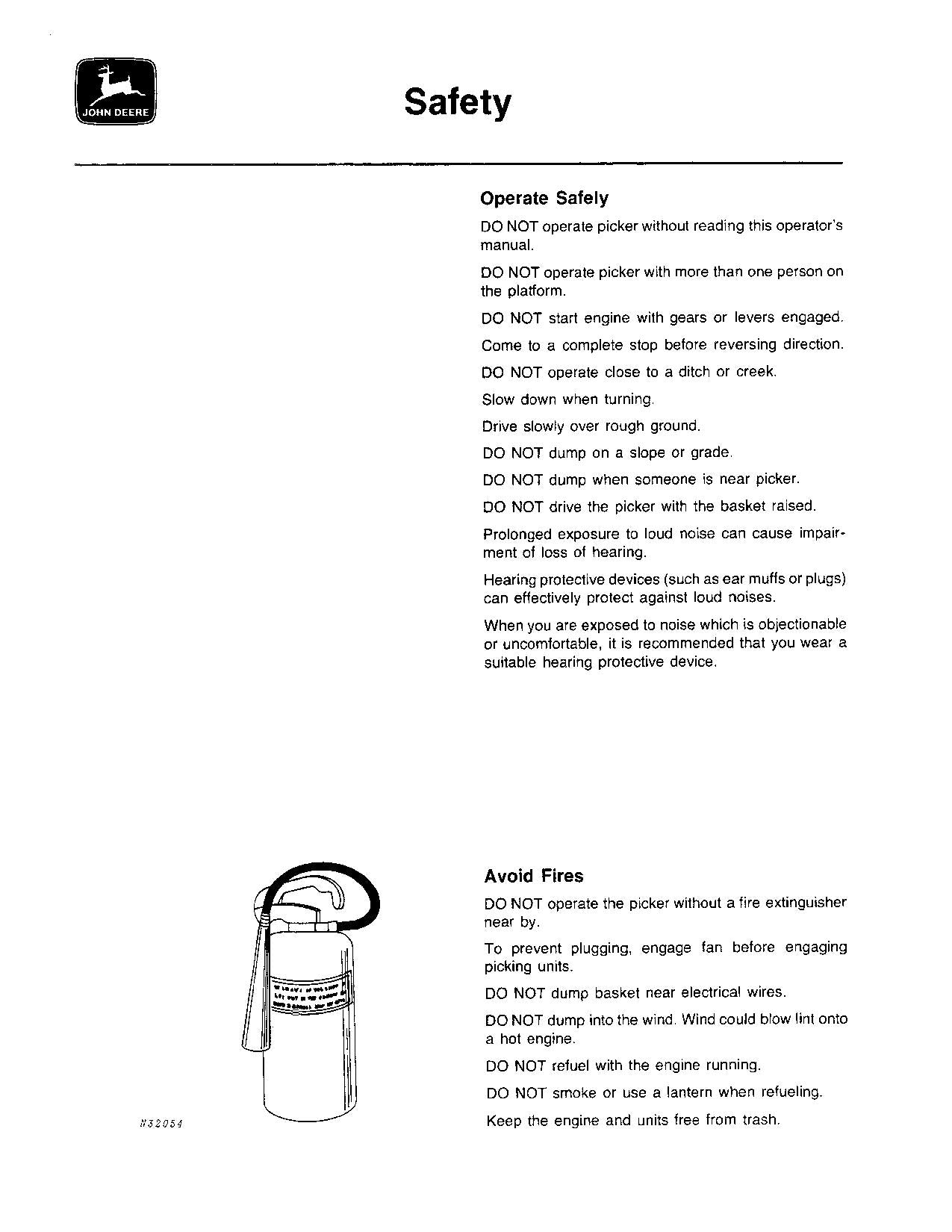 JOHN DEERE 9900 COTTON PICKER OPERATORS MANUAL #1