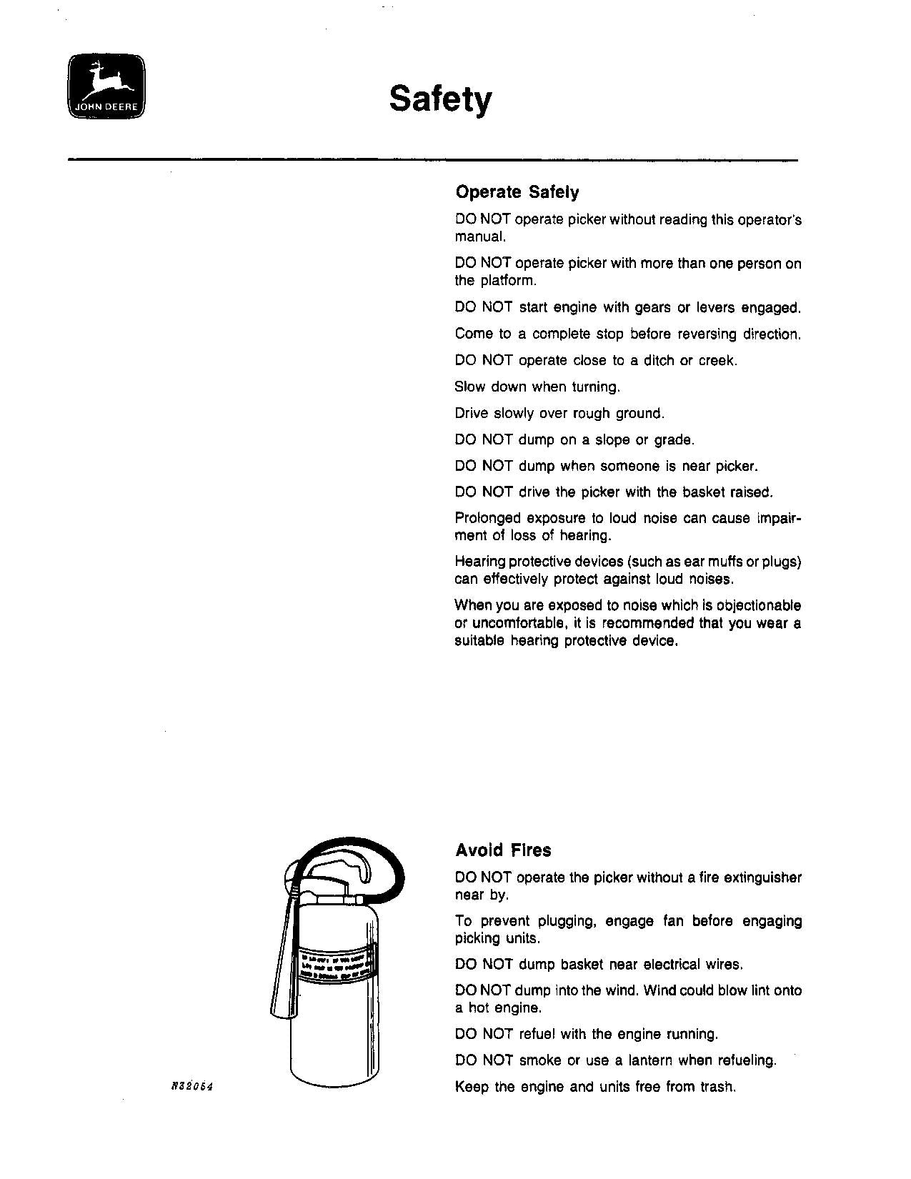 JOHN DEERE 9910 COTTON PICKER OPERATORS MANUAL #1