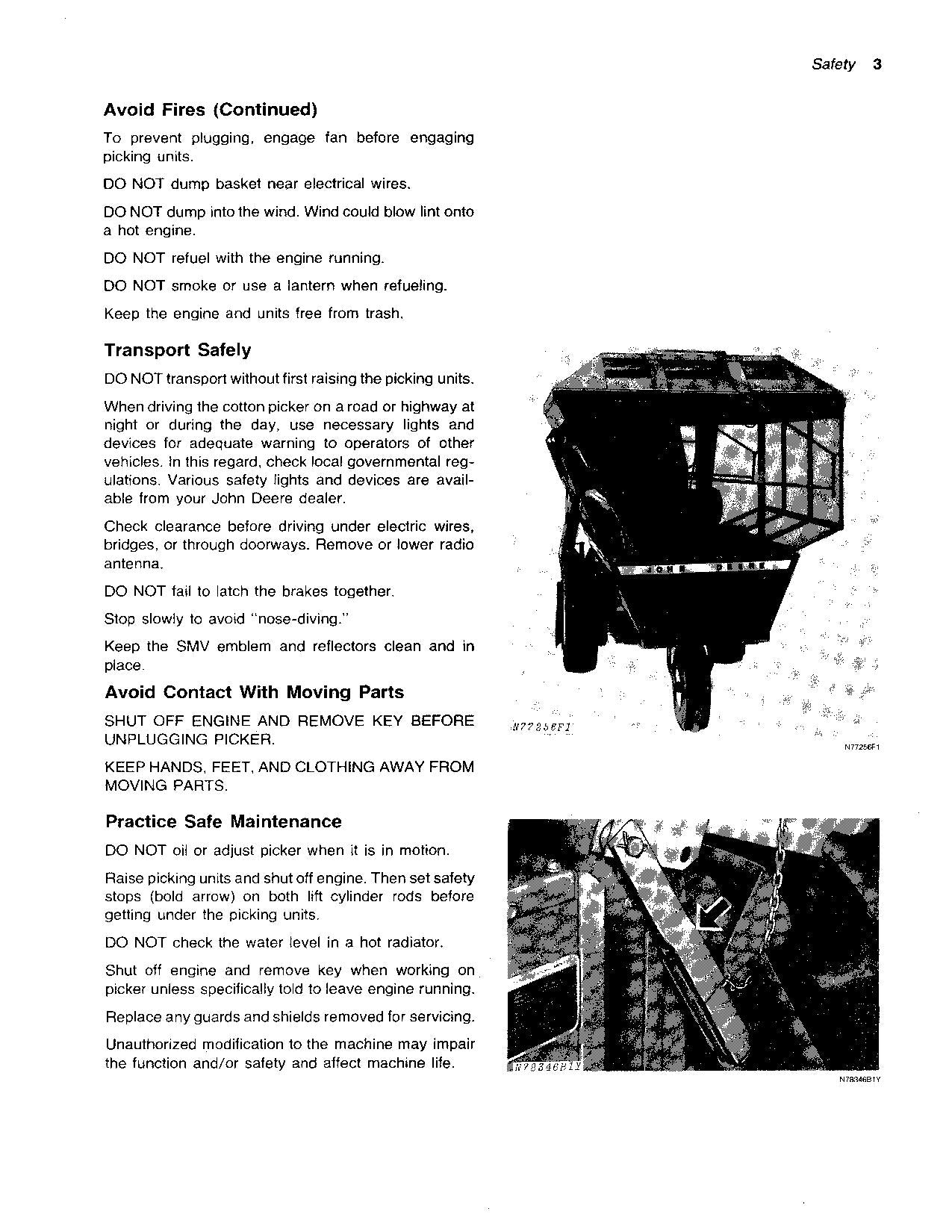 JOHN DEERE 9910 COTTON PICKER OPERATORS MANUAL #2