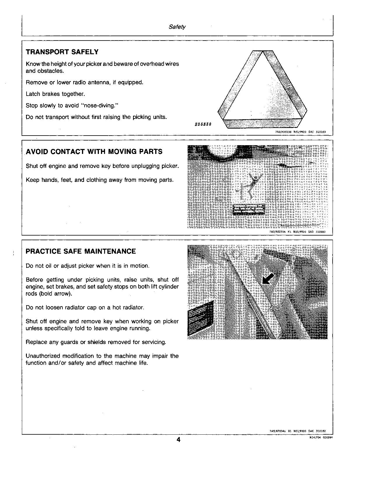 JOHN DEERE 9920 COTTON PICKER OPERATORS MANUAL #2