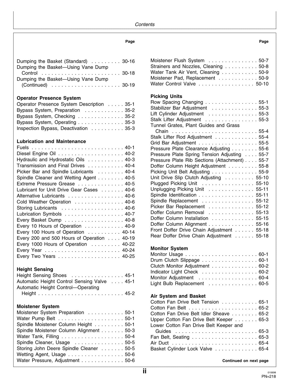 JOHN DEERE 9930 COTTON PICKER OPERATORS MANUAL #1