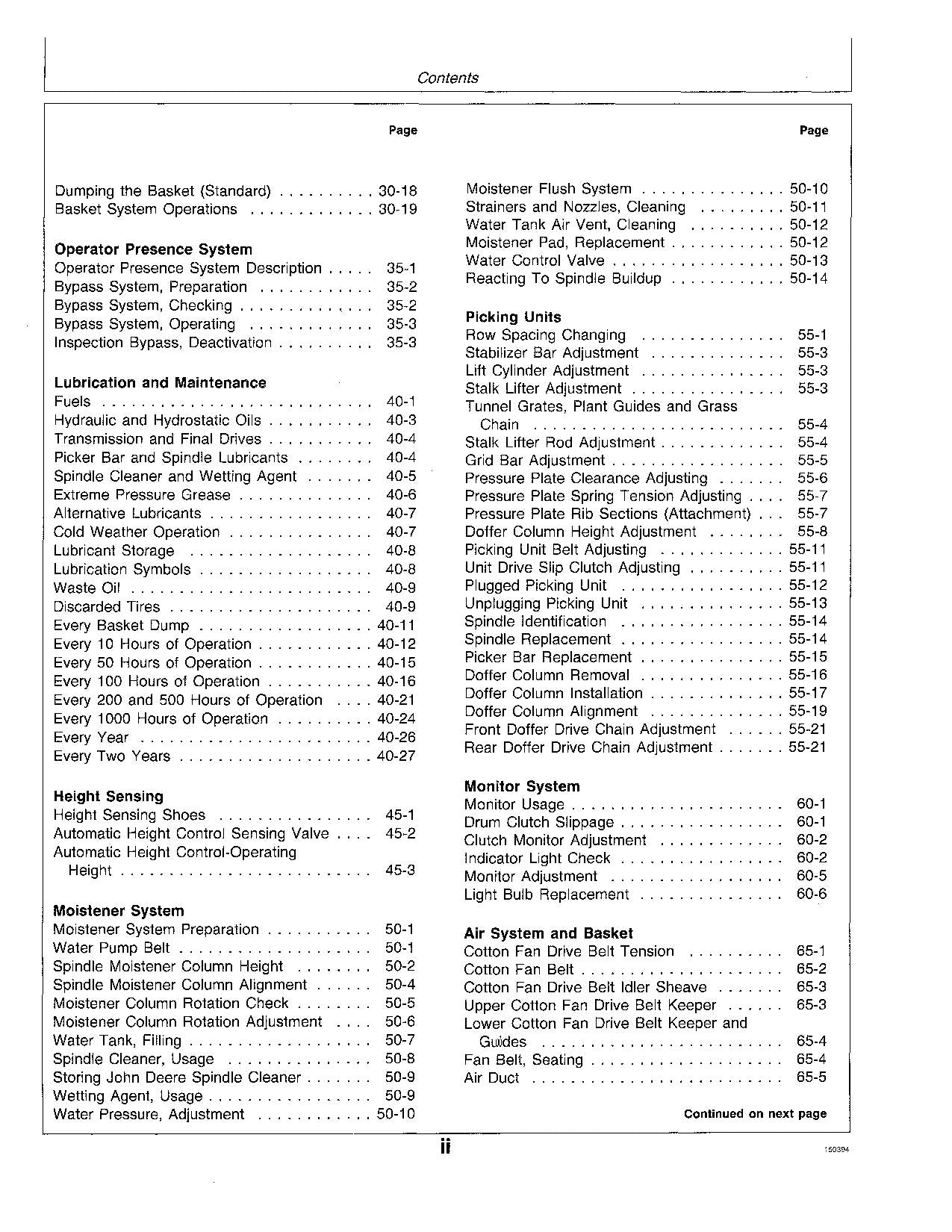 JOHN DEERE 9930 COTTON PICKER OPERATORS MANUAL #2