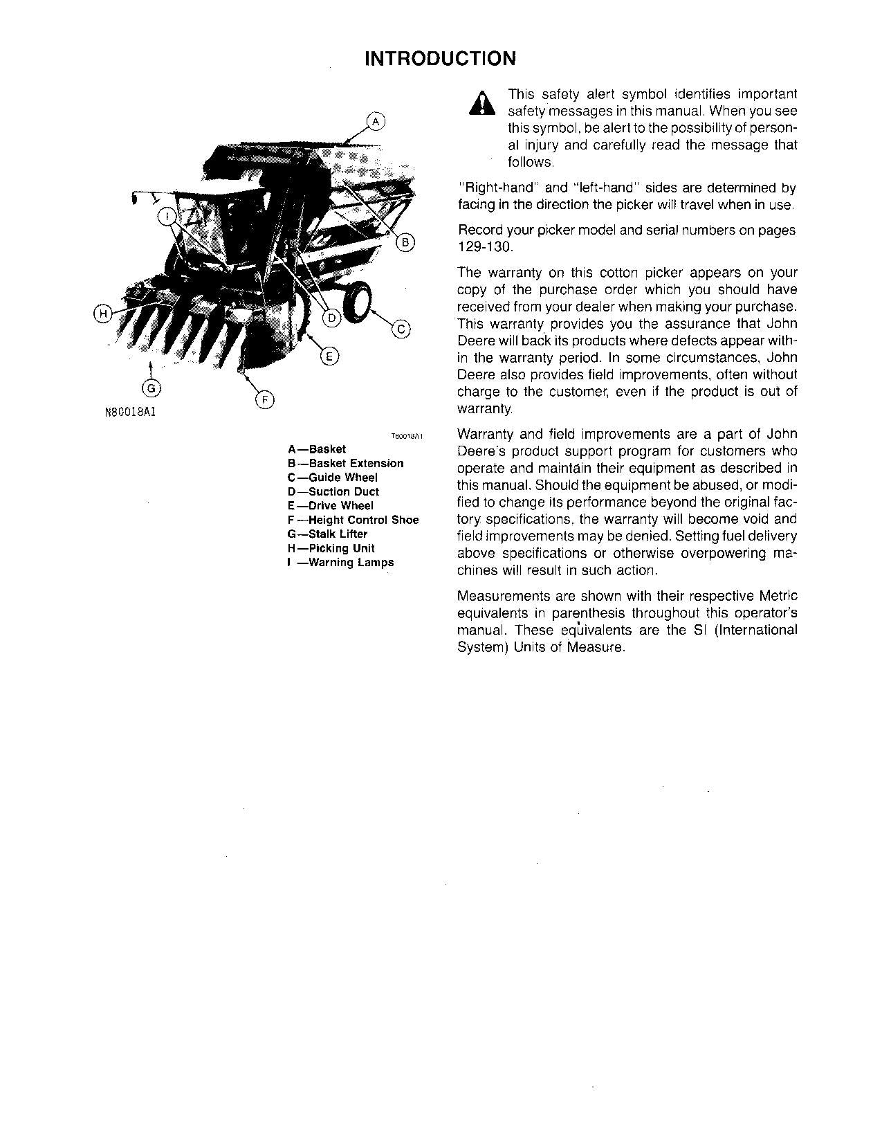 JOHN DEERE 9940 COTTON PICKER OPERATORS MANUAL #1