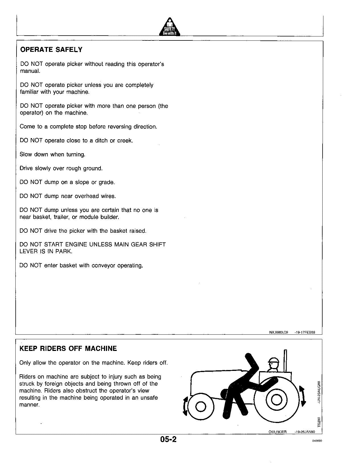 JOHN DEERE 9960 COTTON PICKER OPERATORS MANUAL #1