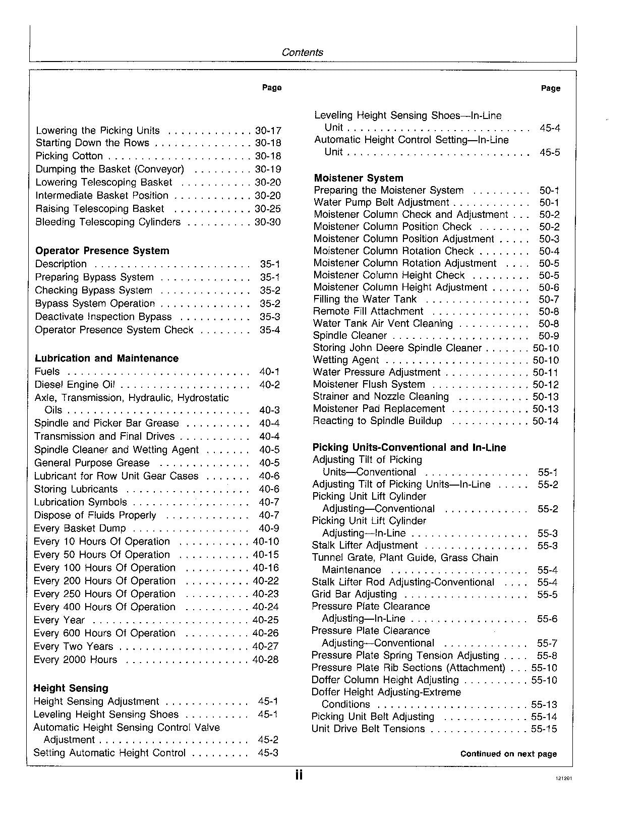 JOHN DEERE 9960 COTTON PICKER OPERATORS MANUAL #2