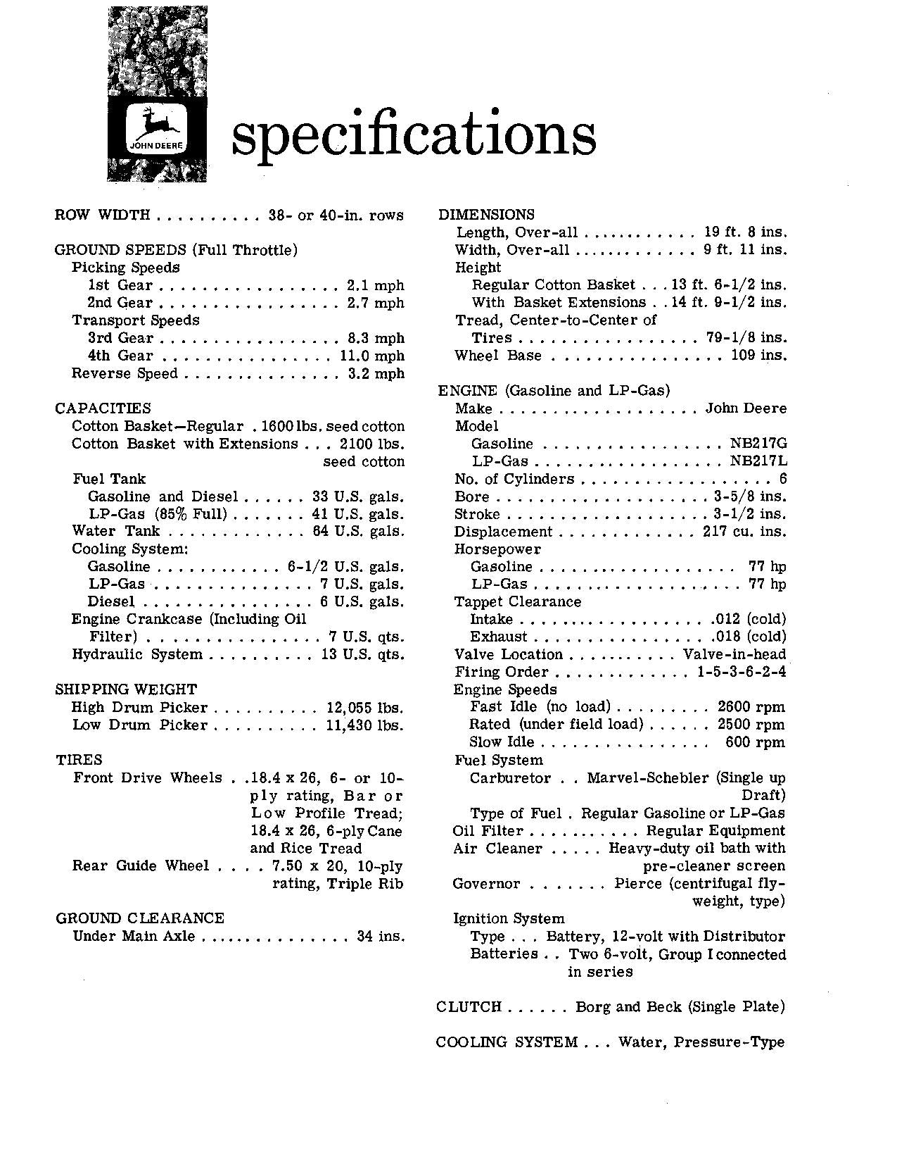 JOHN DEERE 99 COTTON PICKER OPERATORS MANUAL #3