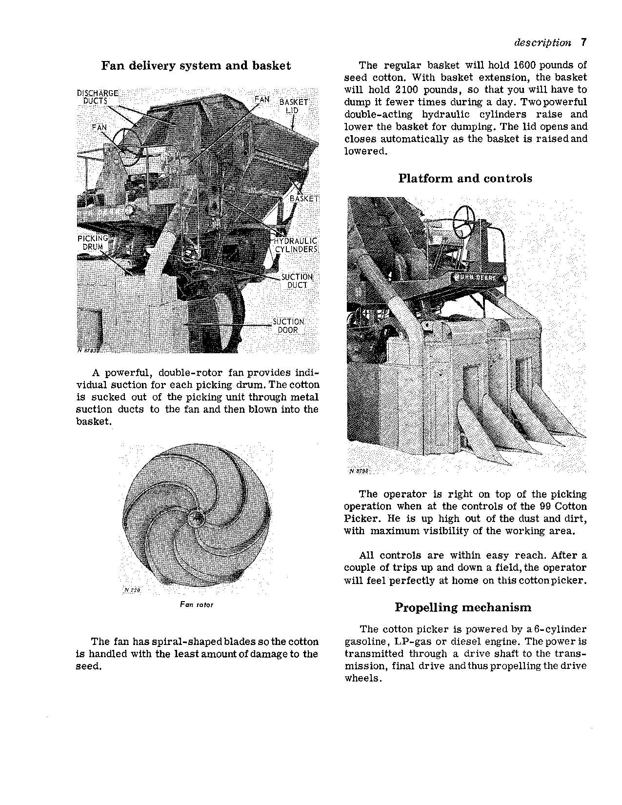 JOHN DEERE 99 COTTON PICKER OPERATORS MANUAL #3