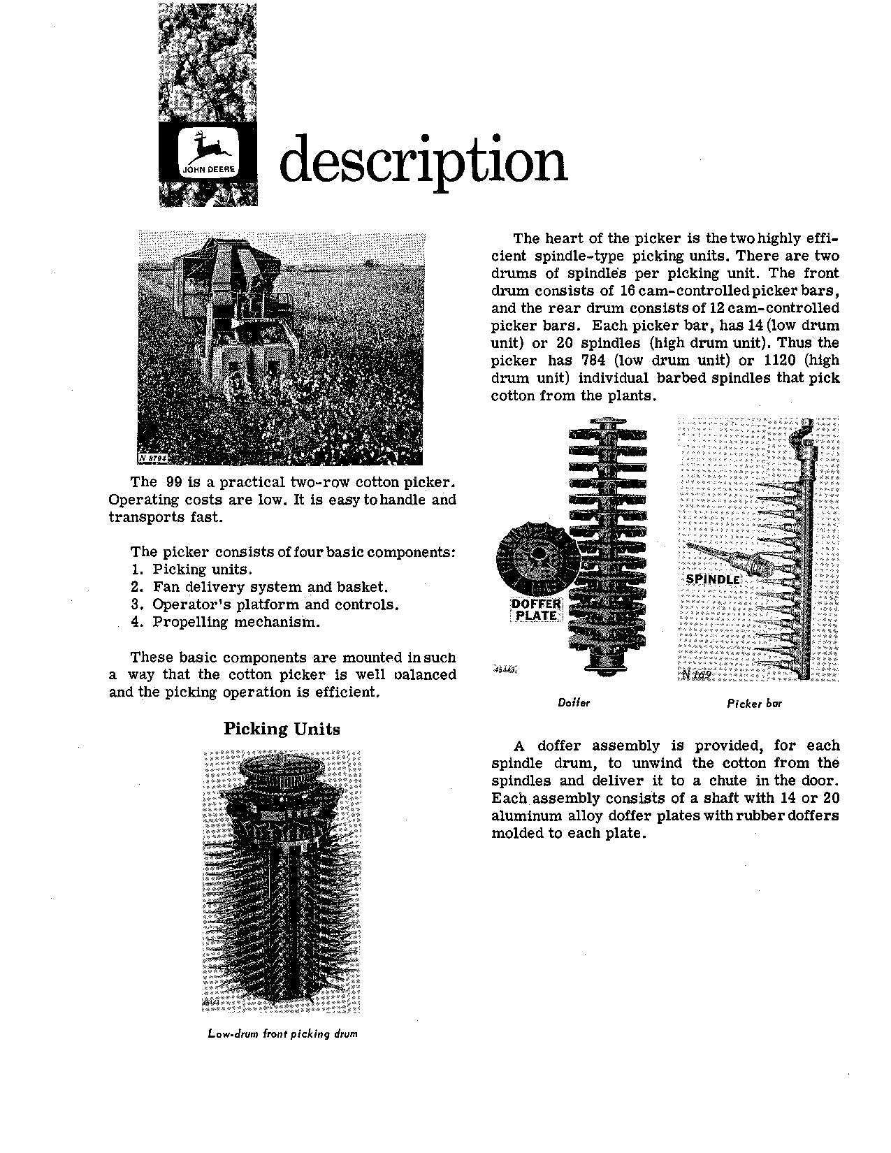 MANUEL D'UTILISATION DE LA CUEILLETTE DE COTON JOHN DEERE 99 #3