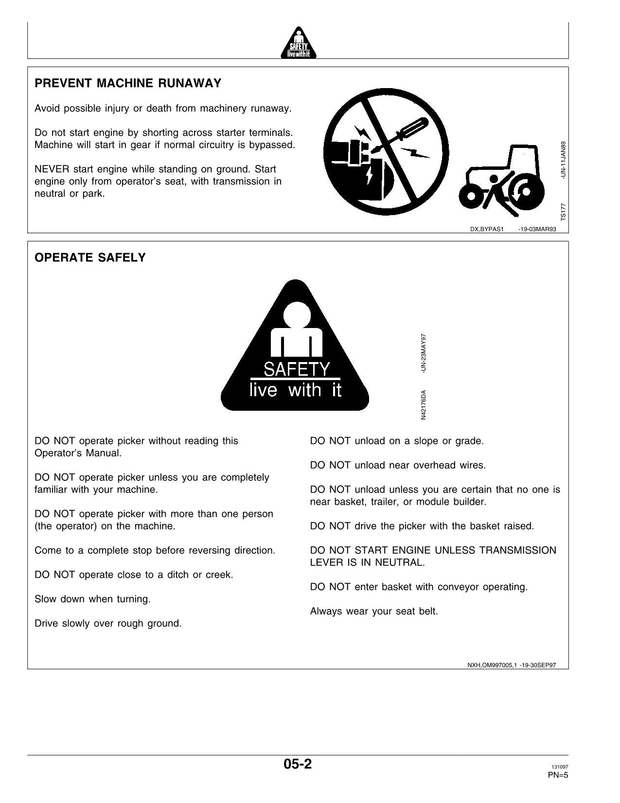 JOHN DEERE 9970 COTTON PICKER OPERATORS MANUAL #1