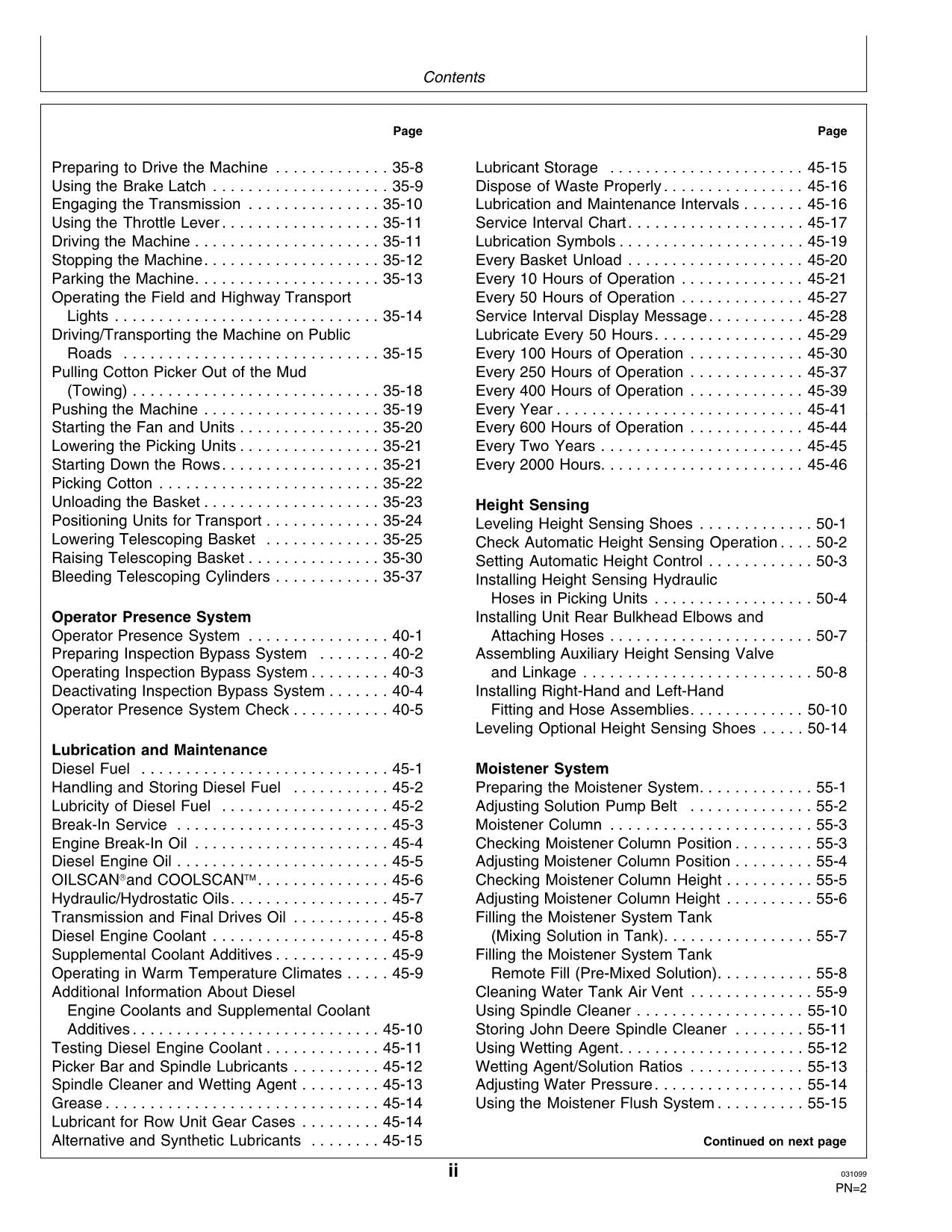 JOHN DEERE 9970 COTTON PICKER OPERATORS MANUAL #4