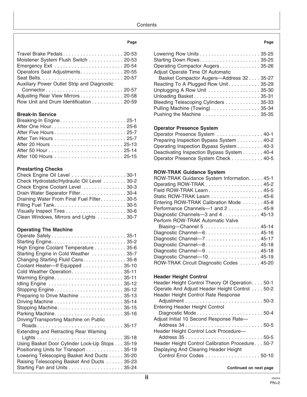 JOHN DEERE 9986 COTTON PICKER OPERATORS MANUAL #2