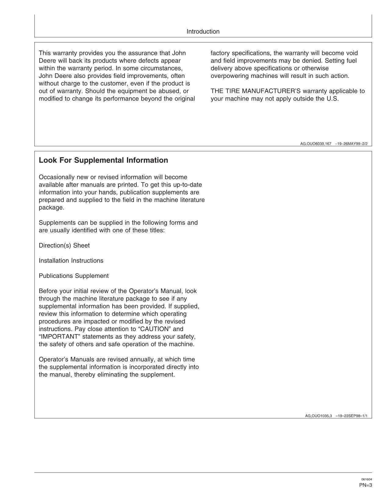 JOHN DEERE 9986 COTTON PICKER OPERATORS MANUAL #3