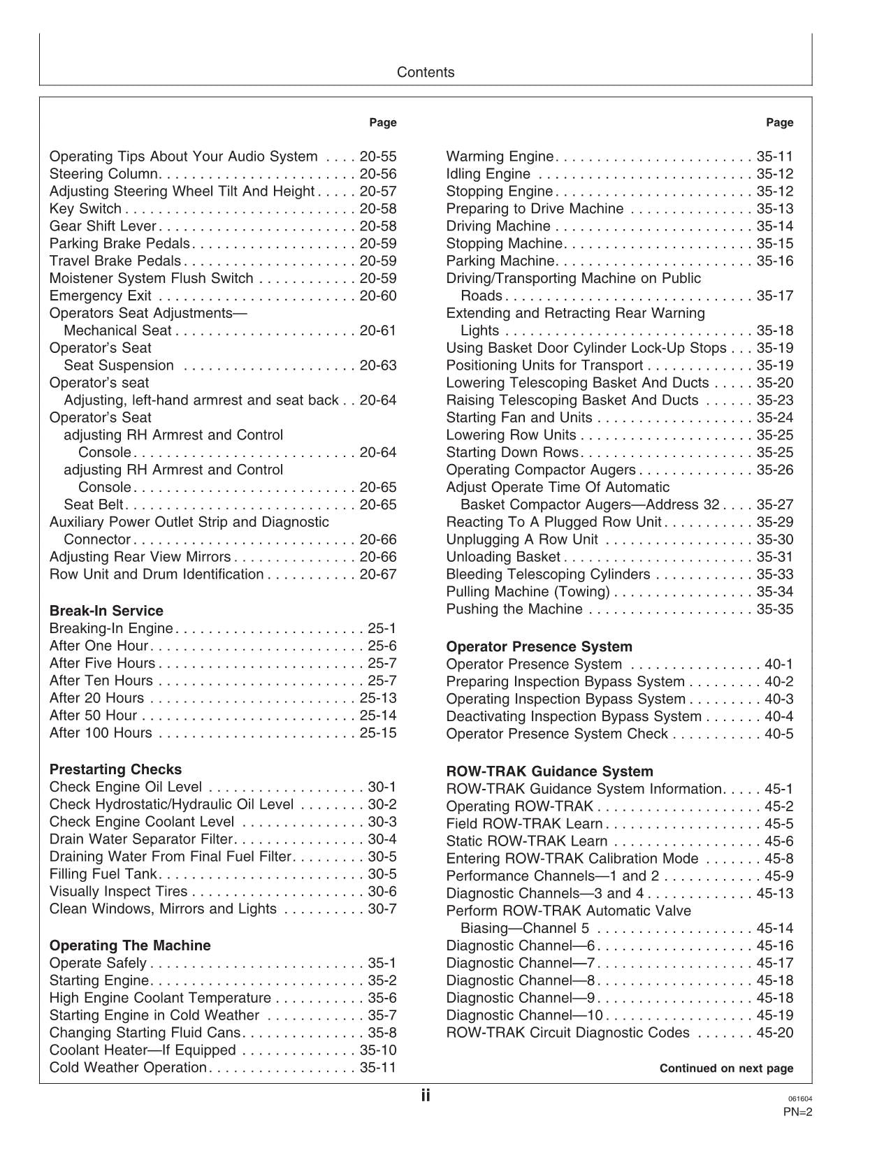 JOHN DEERE 9986 COTTON PICKER OPERATORS MANUAL #3