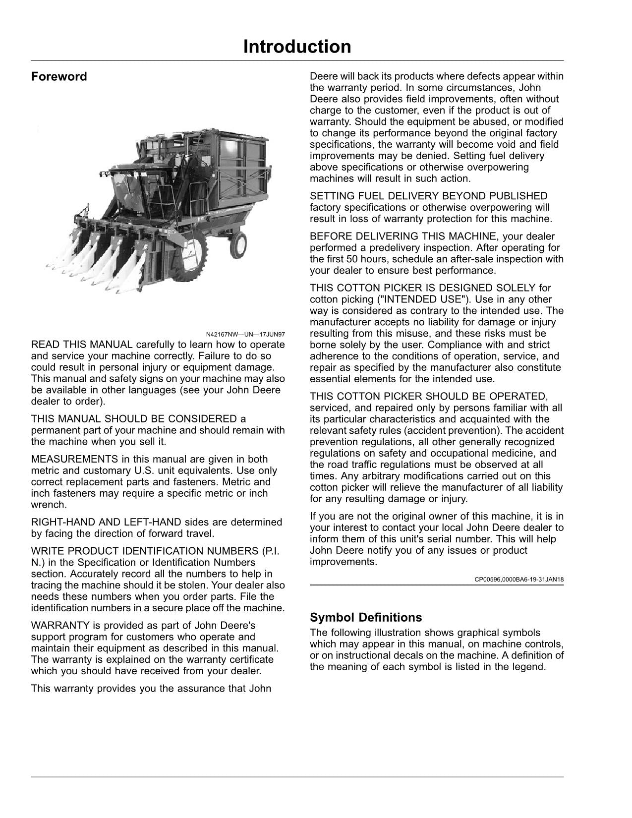 JOHN DEERE 9970 COTTON PICKER OPERATORS MANUAL #13