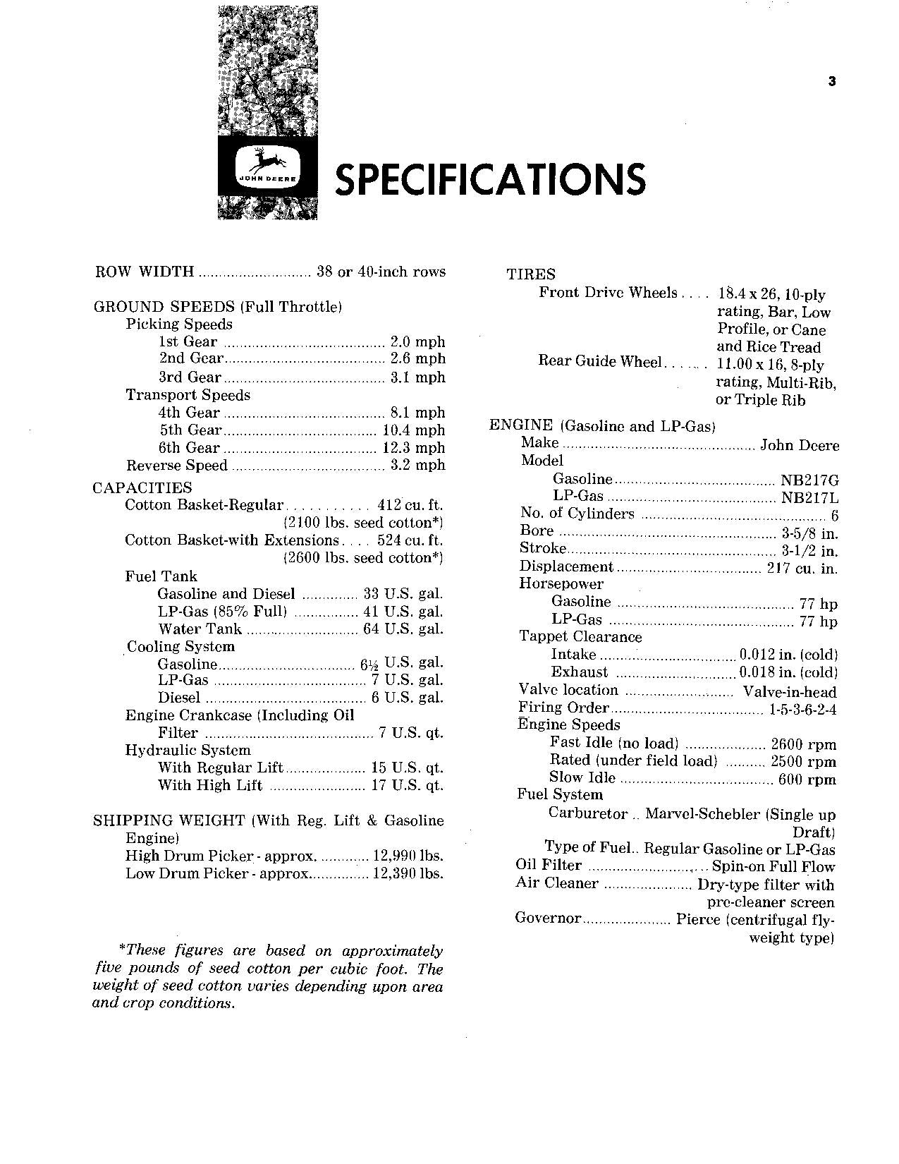 JOHN DEERE 299 COTTON PICKER OPERATORS MANUAL #3