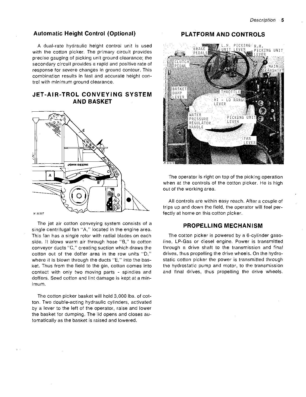 JOHN DEERE 699 COTTON PICKER OPERATORS MANUAL #3