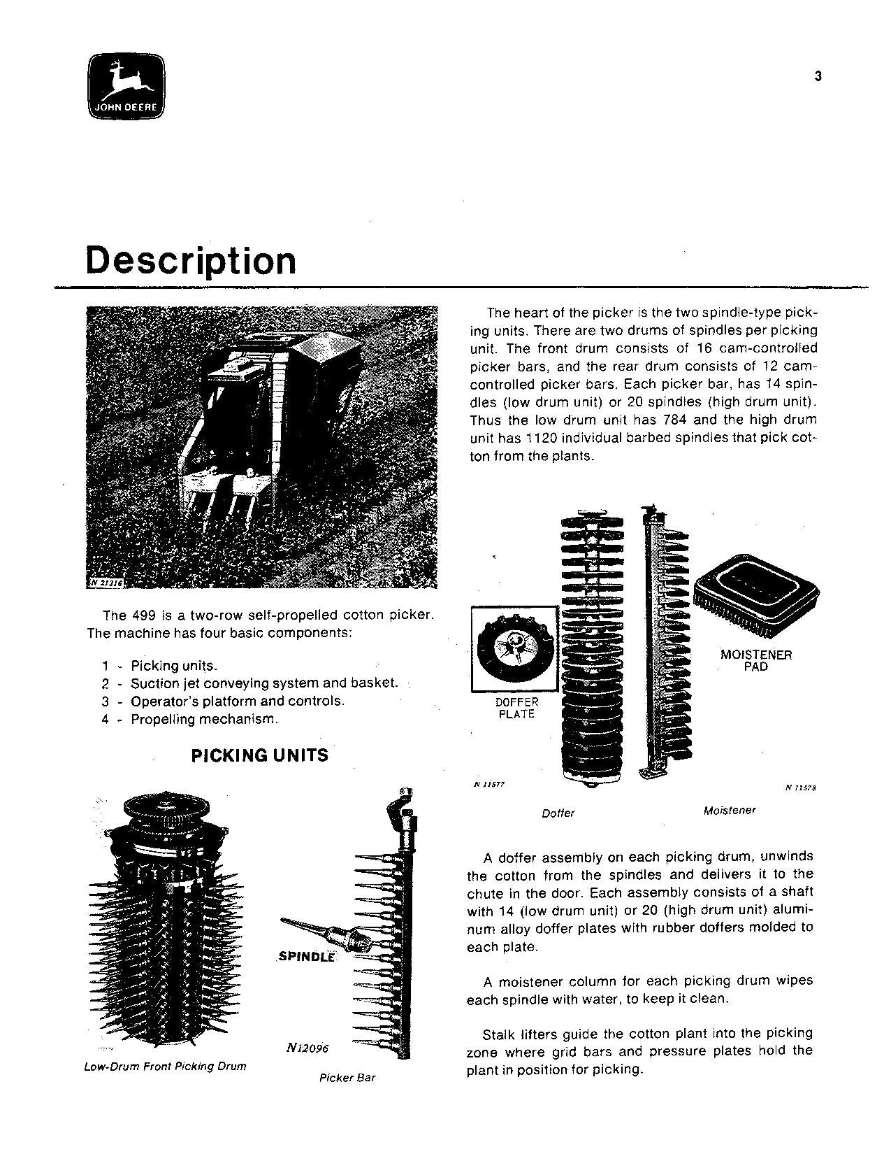 JOHN DEERE 499 COTTON PICKER OPERATORS MANUAL #4